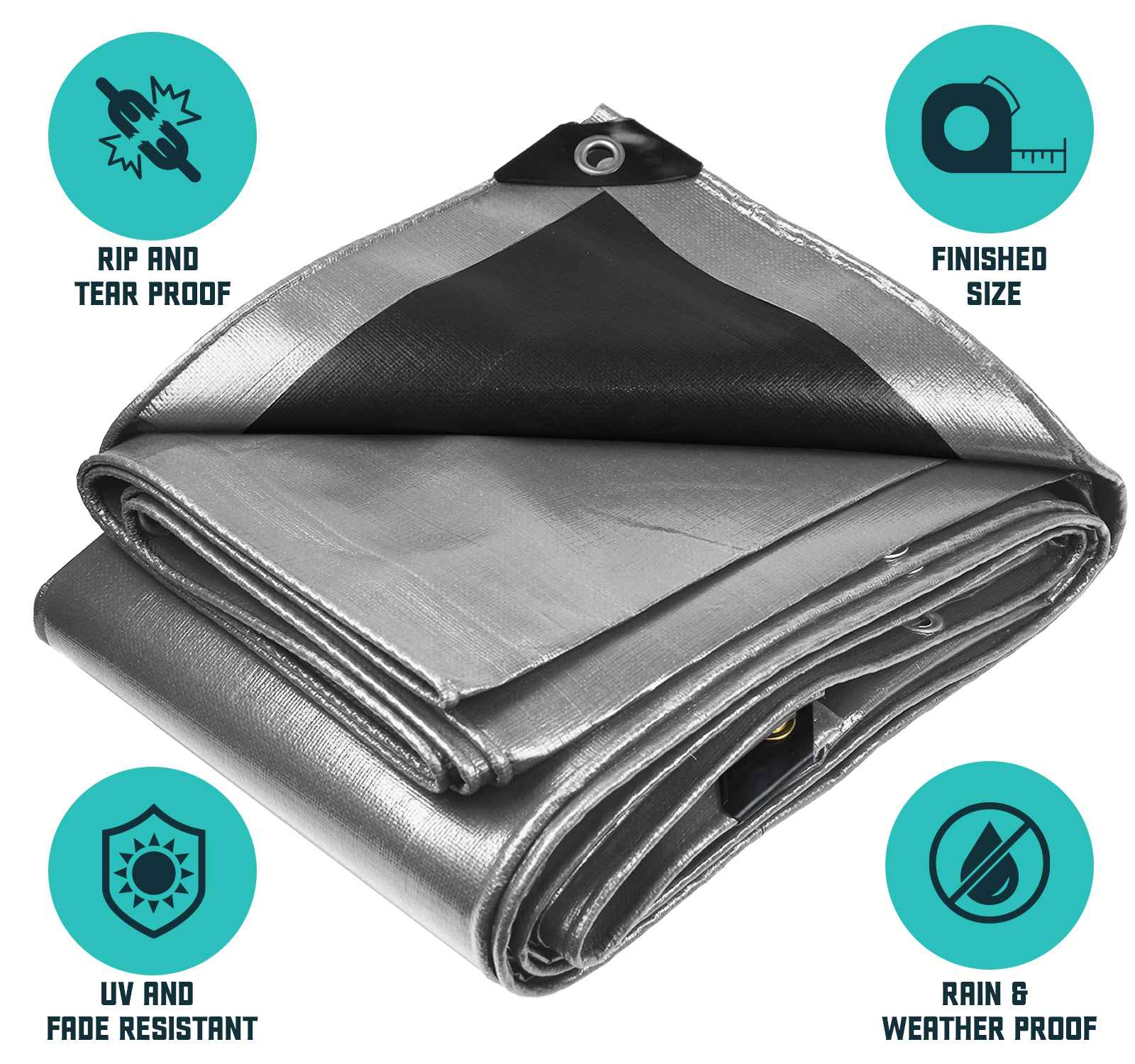 Core Tarps 16 Mil Heavy Duty Polyethylene Tarp, Waterproof, UV Resistant