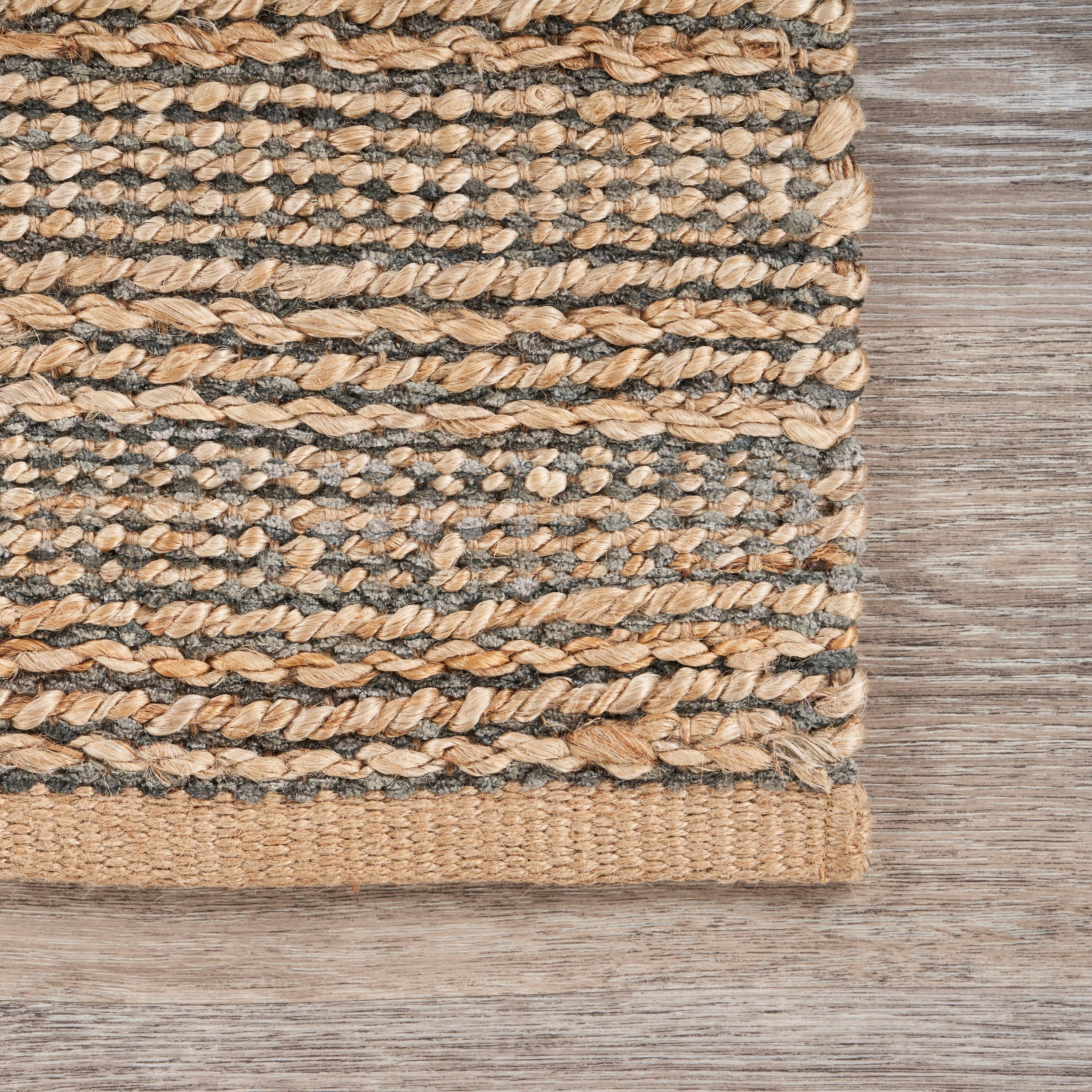 LR Resources Natural Fiber LR03337-SPA5079 Spa Blue Rectangle 5 X 7 ft 9 inch Plush Indoor Area Rug, 5' x 7'9",