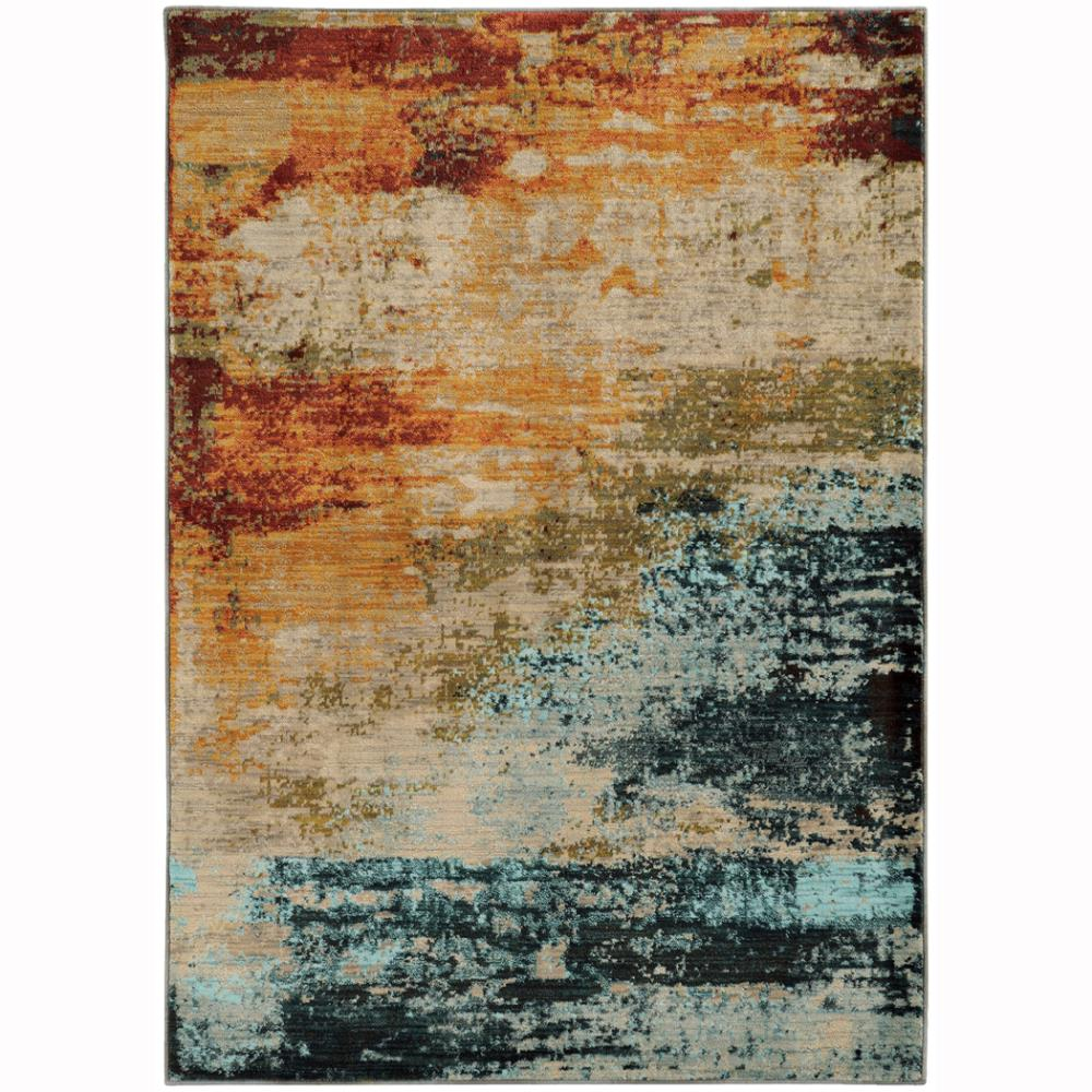 Moretti Birani Area Rug 6365A Blue Rusted Worn 7' 10" x 10' 10" Rectangle