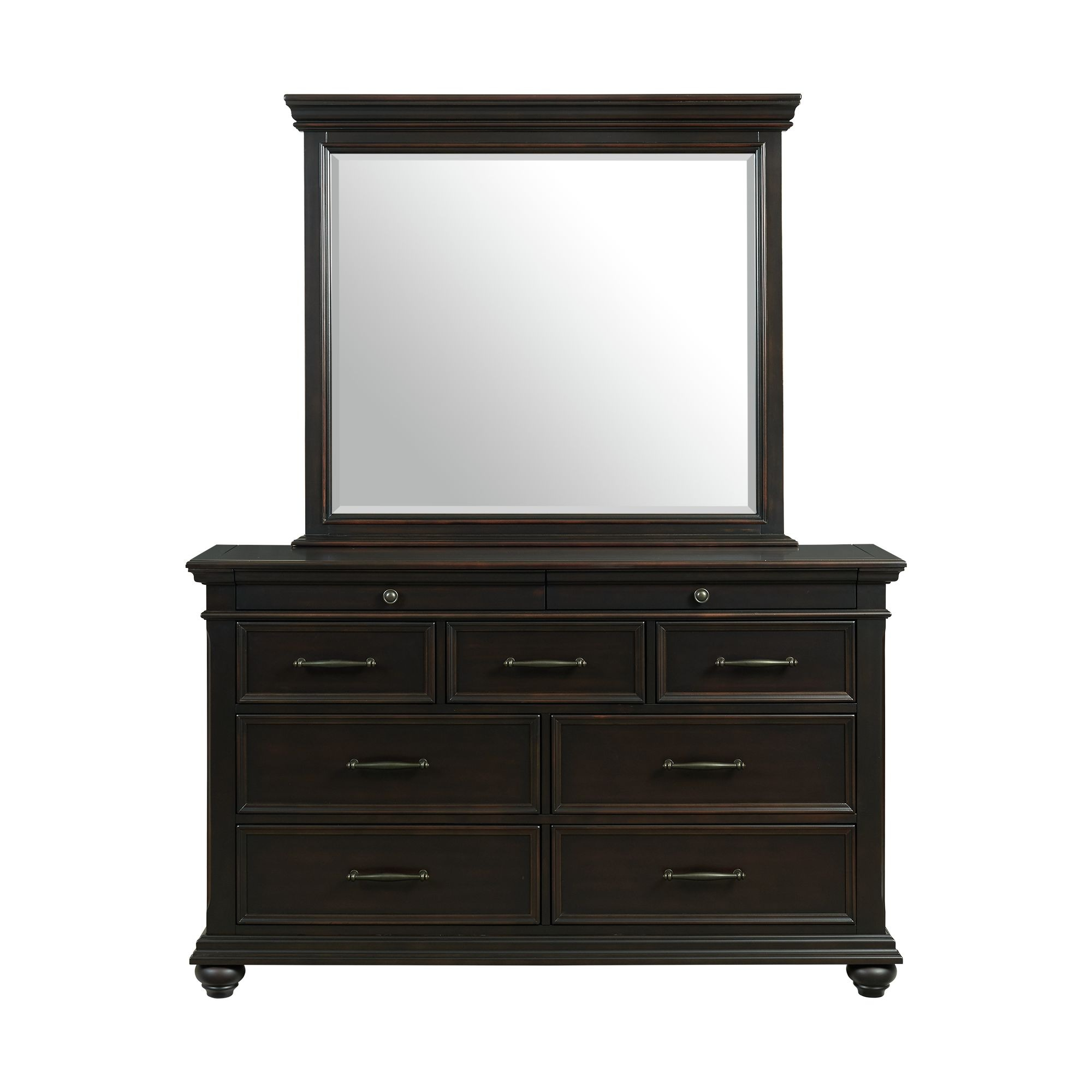 Picket House Furnishings Brooks 9-Drawer Dresser with Mirror in Black