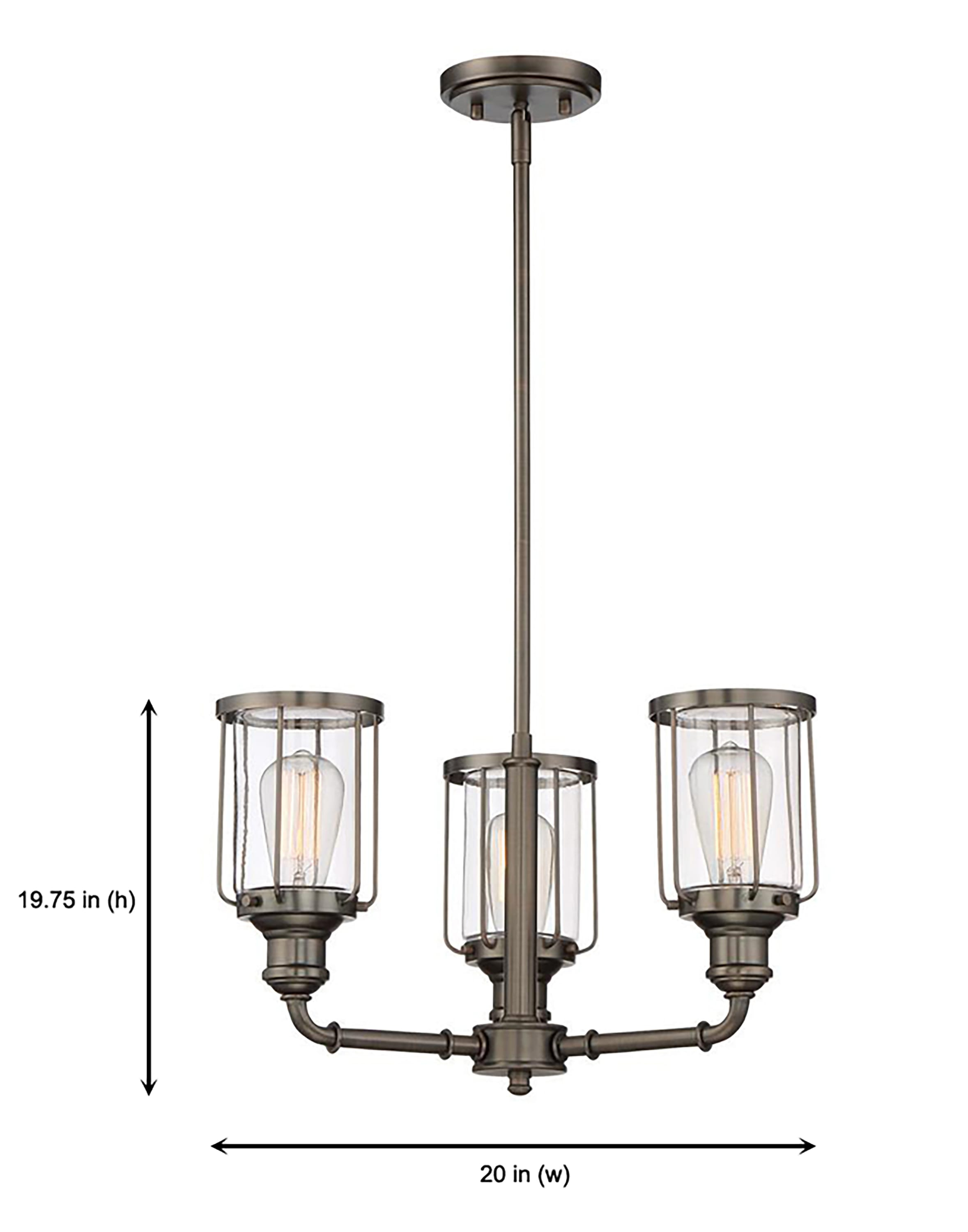 Designers Fountain Anson Satin Copper Bronze 3 Light Chandelier, 91383-SCB