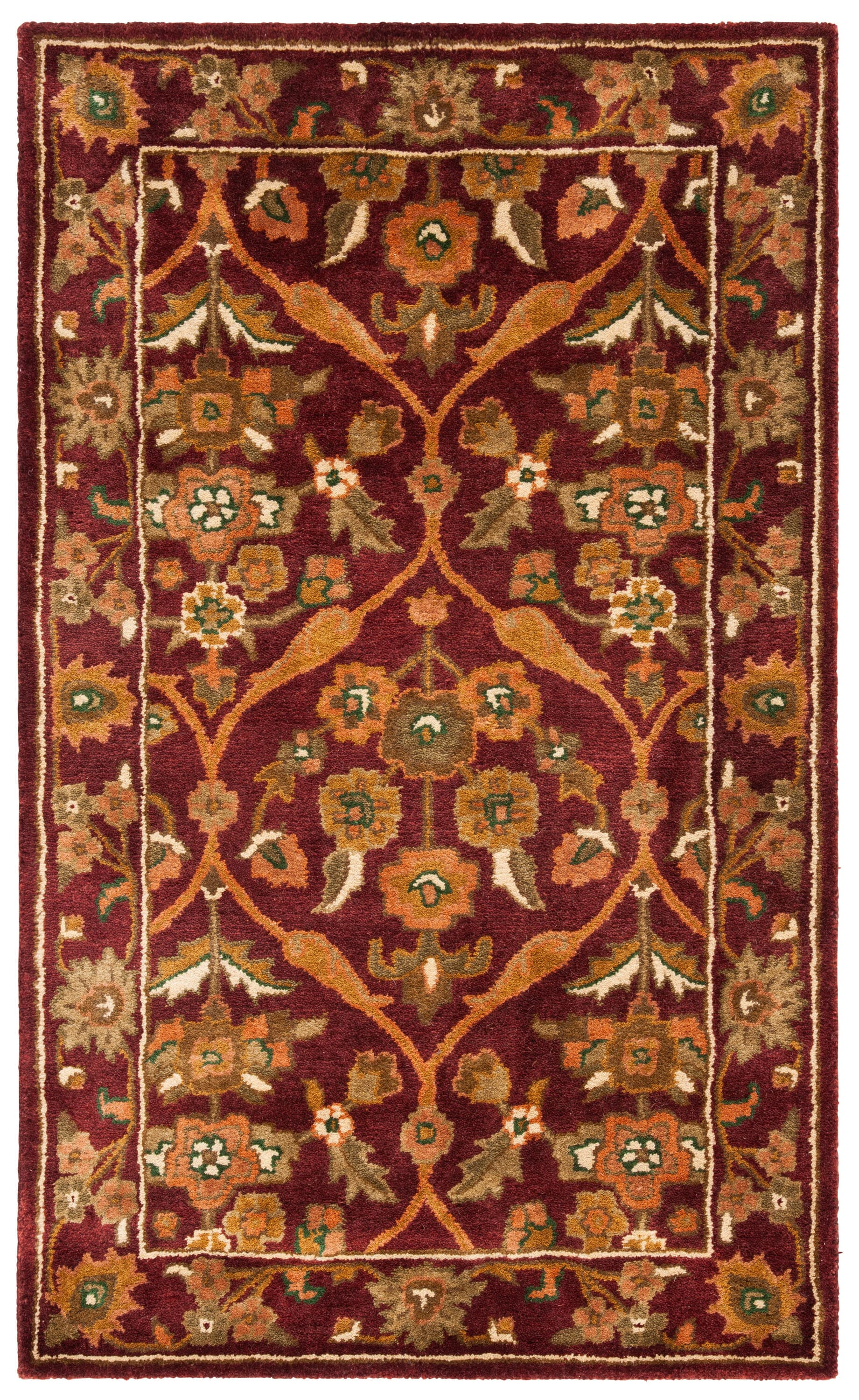 SAFAVIEH Antiquity Francine Oriental Wool Area Rug, Wine/Gold, 2' x 3'