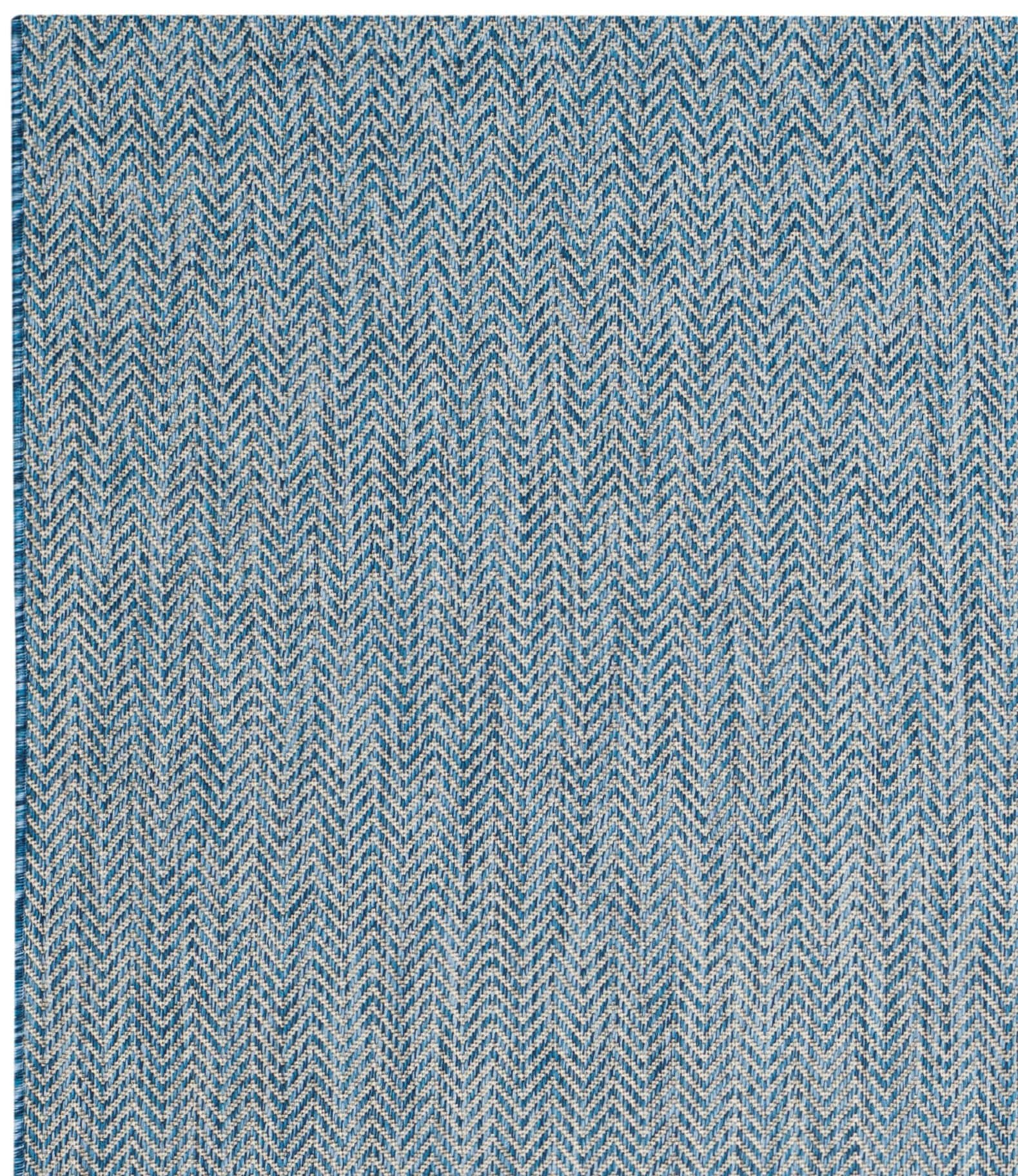 Safavieh Courtyard 2 X 22 (ft) Navy/Gray Indoor/Outdoor Solid Runner Rug
