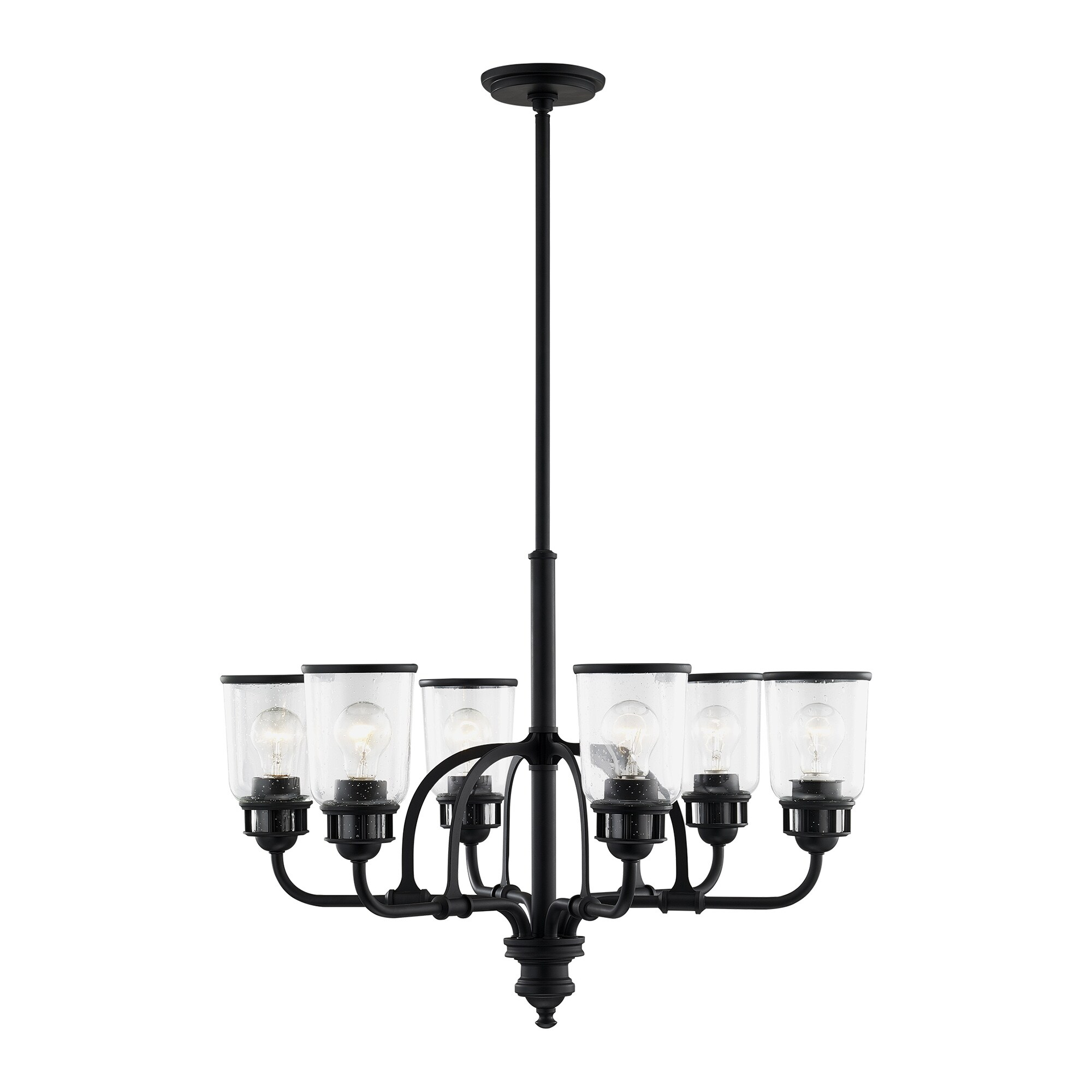 Livex Lighting Lawrenceville 6 -Light Matte Black Traditional For Use in Bathrooms, Bedrooms, Dining Rooms, Foyers, Kitchens, Living Rooms Chandelier