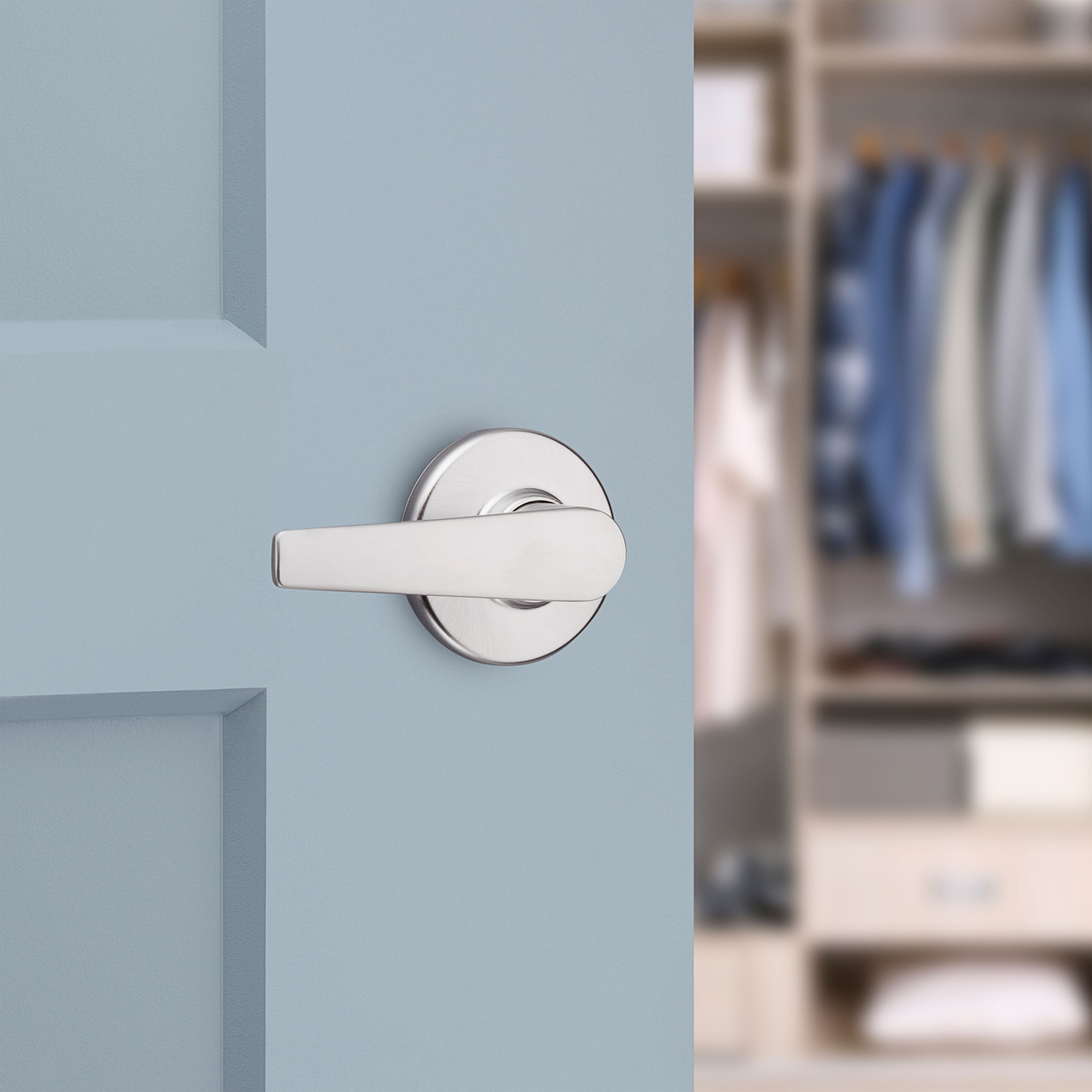 Kwikset Delta Satin Chrome Interior/Exterior Dummy Door Handle