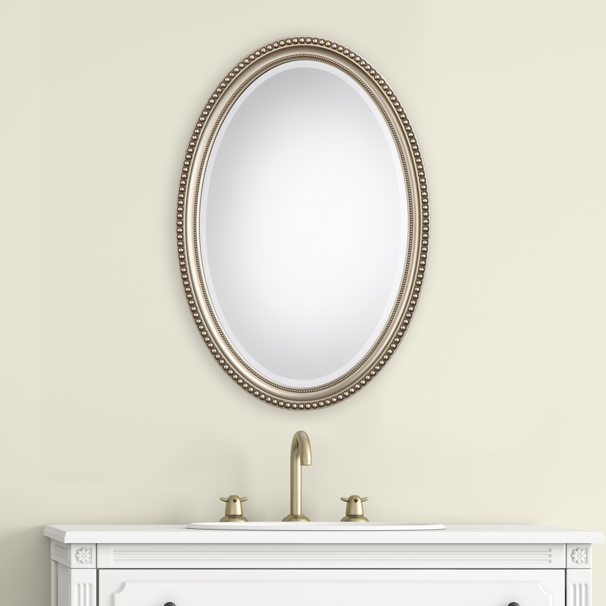 Oval Mirror-32 inches Tall and 22 inches Wide-Silver Finish Bailey Street Home 2607-Bel-5174640