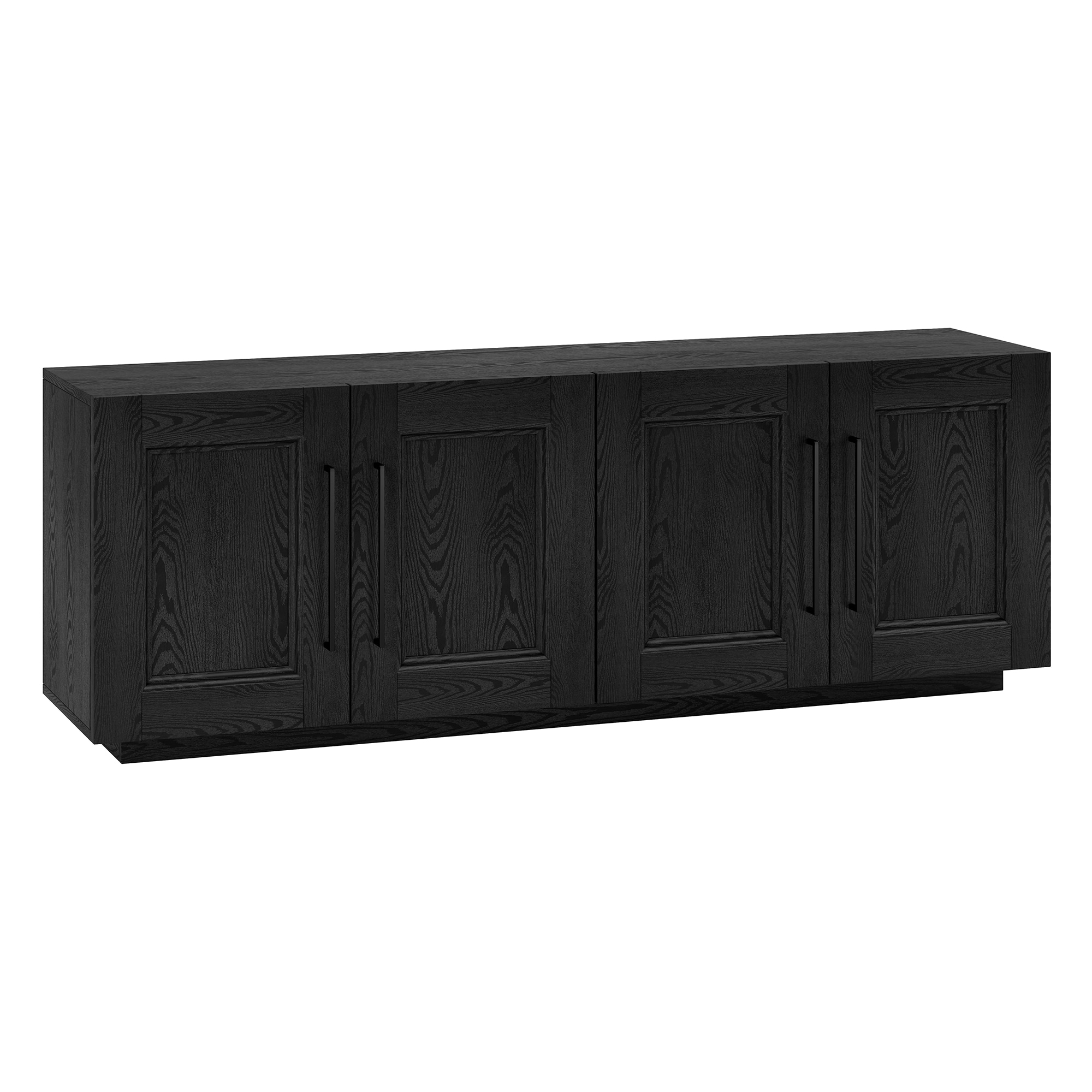 Evelyn&Zoe Merrimac Rectangular TV Stand for TV's up to 75", Black Grain