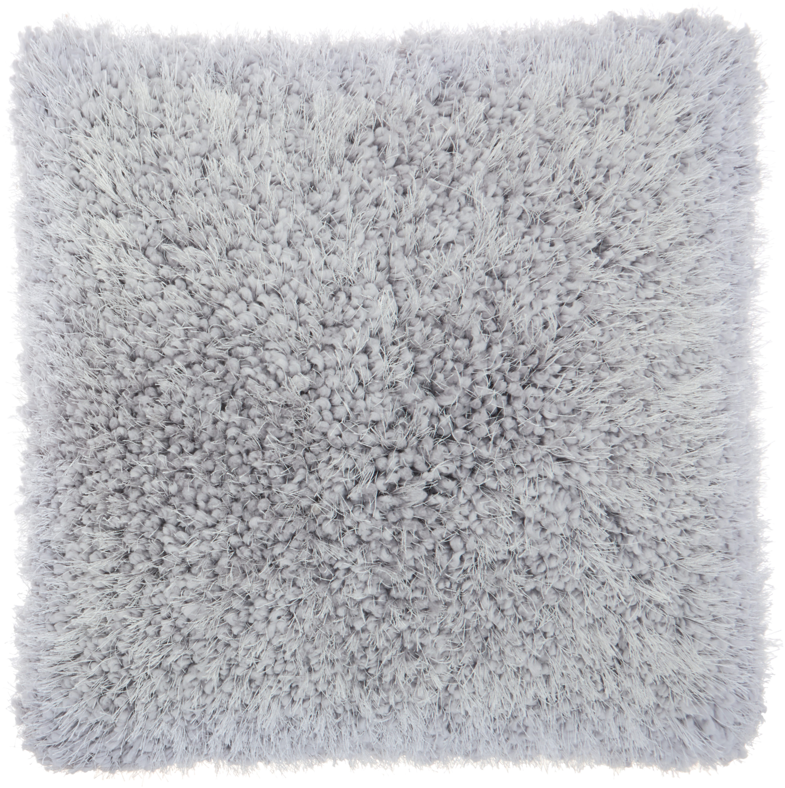 Nourison Shag Light Grey Decorative Throw Pillow , 18" x 18"