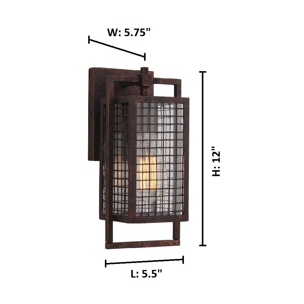 Eglo Lighting - Garraux - 1 Light Wall Sconce - Rust - Clear - 5 Inches - Eglo
