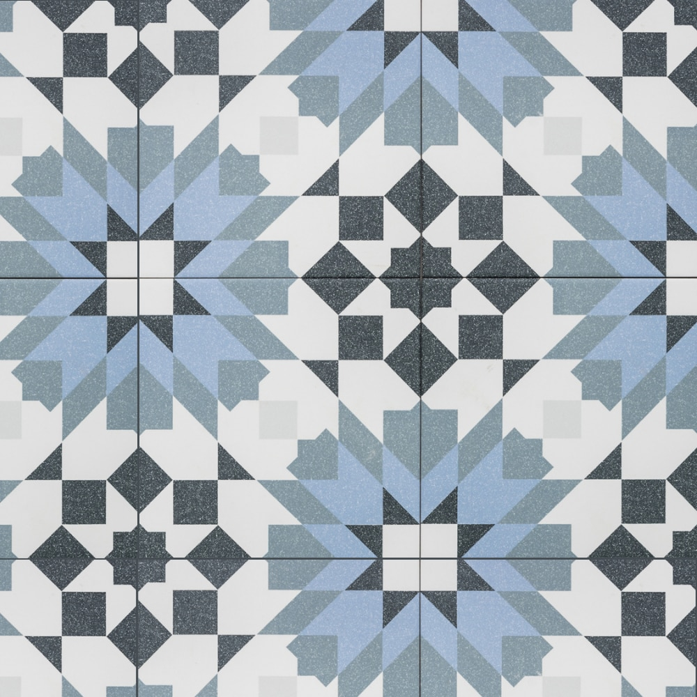 The Tile Life Garden Peony 8x8 Blue Porcelain Floor and Wall Tile - Case of 25 (10.76 Sq. ft.)