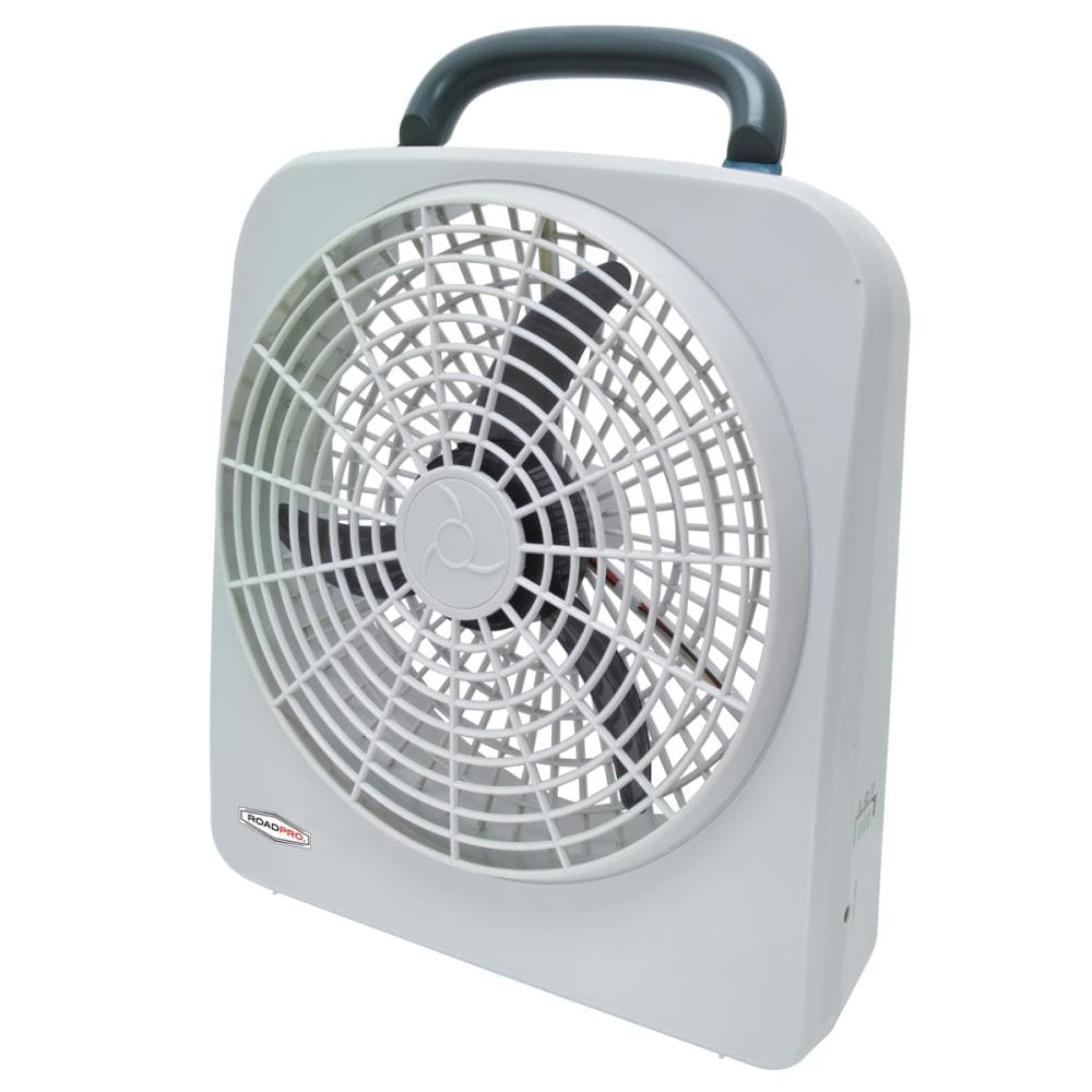 RoadPro Dual Power 12 Volt Plug In Car and RV 10 Inch 2 Speed Portable Fan