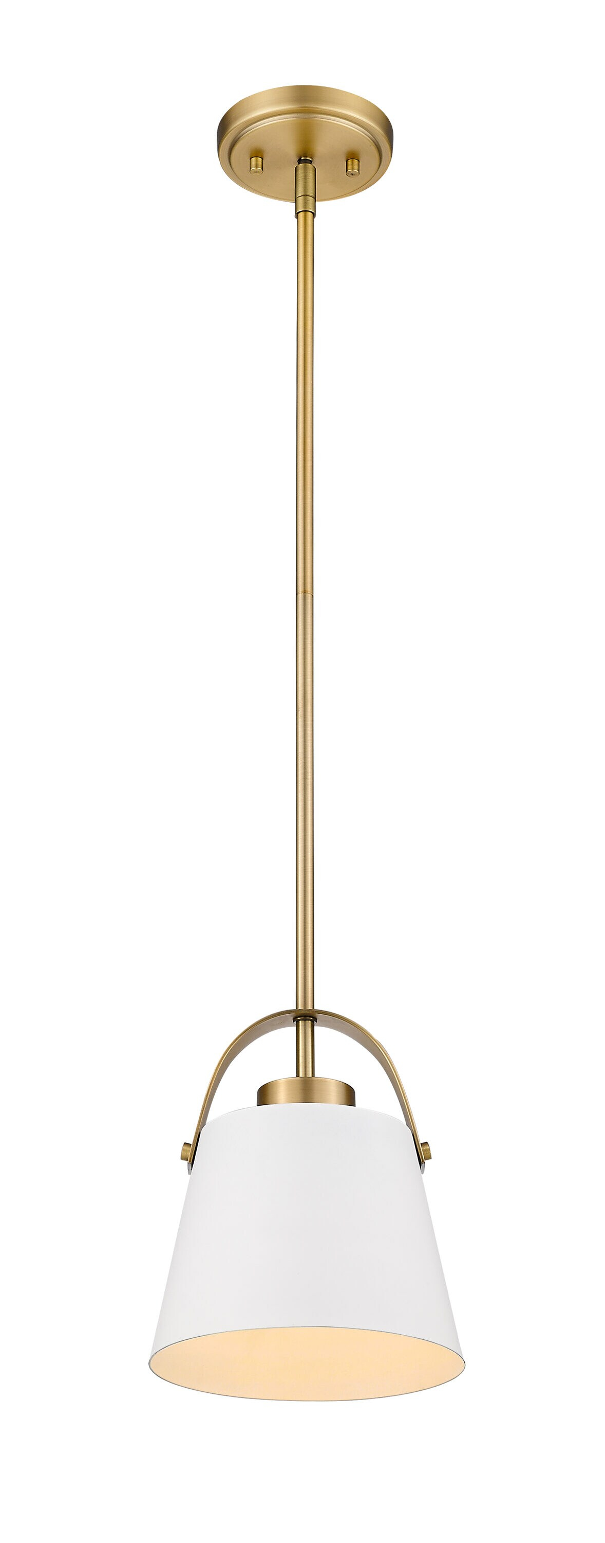 Z-Lite Z-Studio 1 - Light Pendant in  Matte White/Heritage Brass