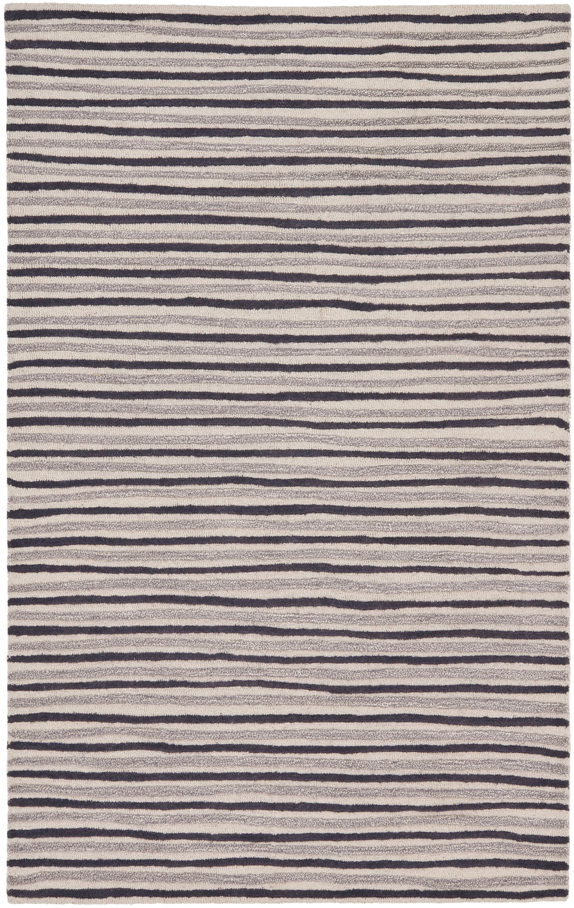 Martha Stewart Hand Drawn Stripe - MSR3619 - Indoor Hand Tufted Area Rugs - Wampum Purple - 4'x6'