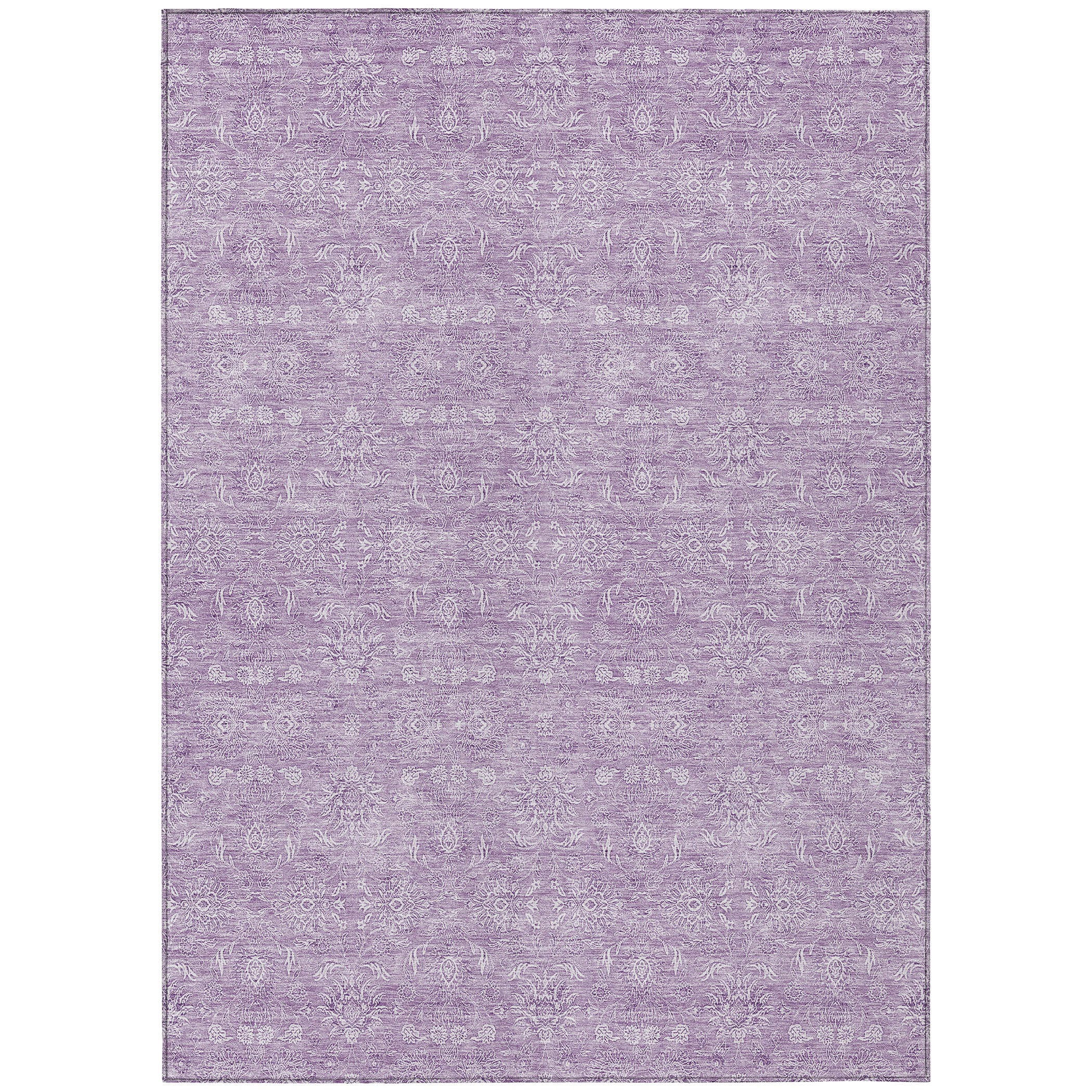 Lavender Synthetic Flat Woven Round Washable Area Rug