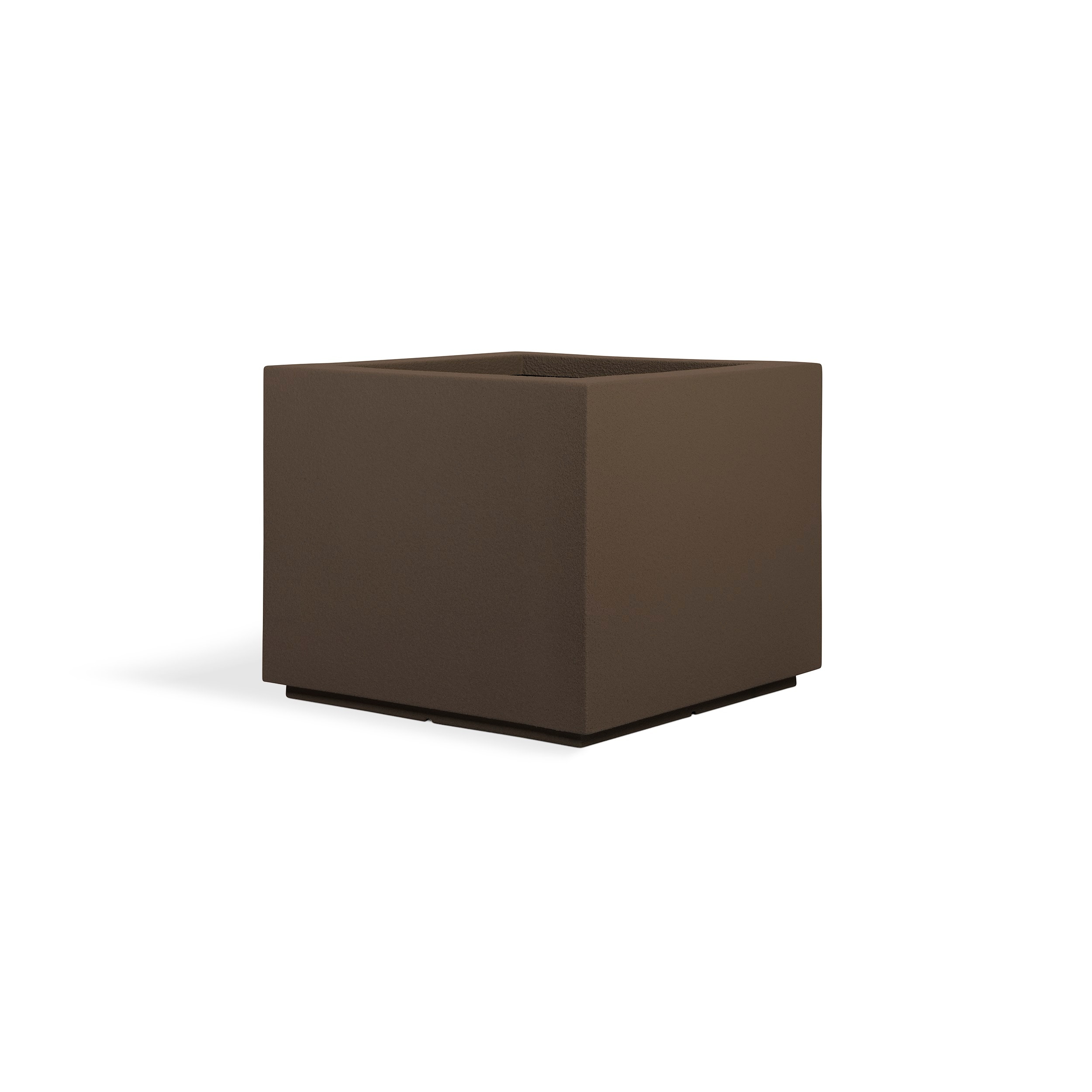 PolyStone Planters Monterrey 23 in. x 23 in. Brown Square Planter'