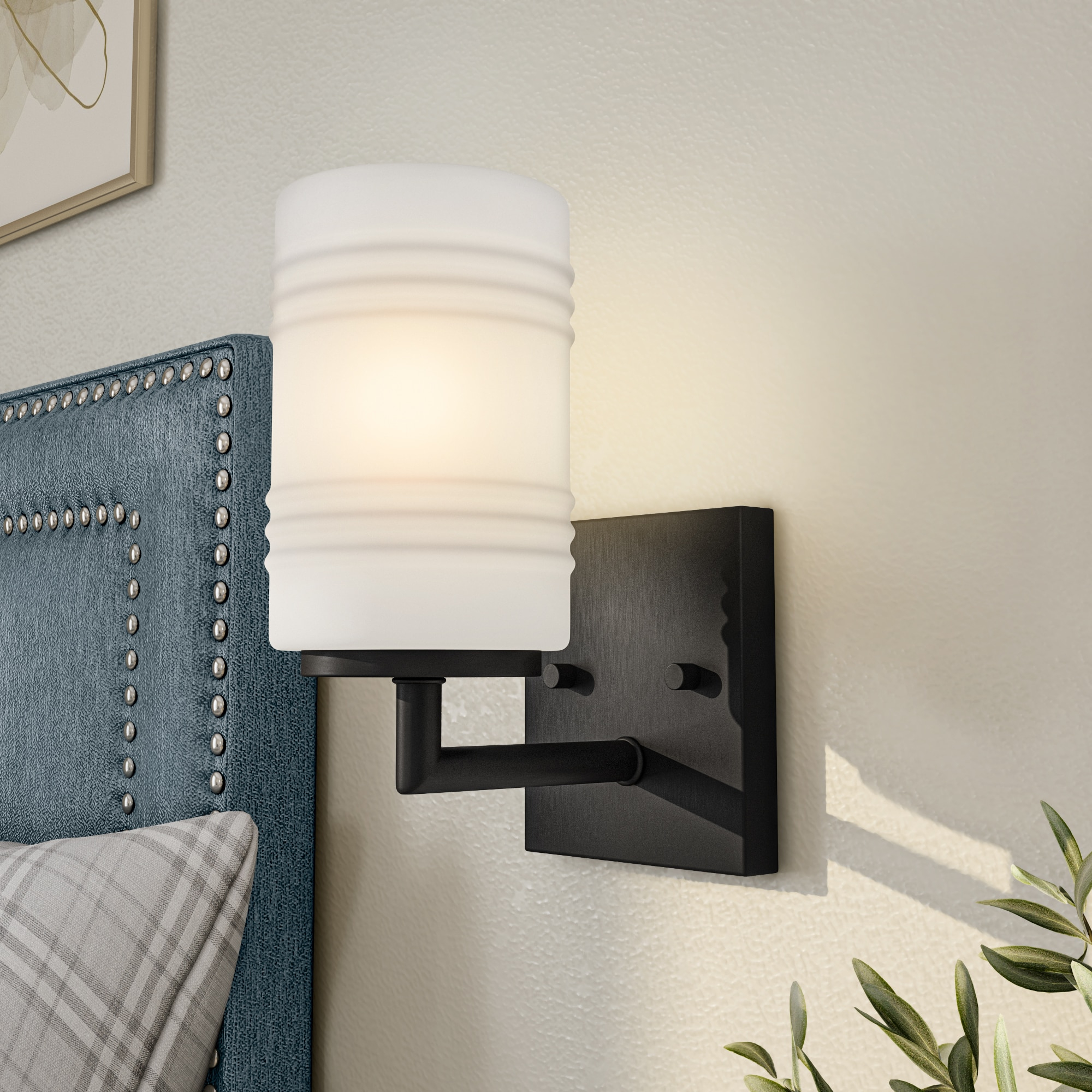 Designers Fountain Leavenworth 1 Light Matte Black Wall Sconce Light, D257M-WS-MB