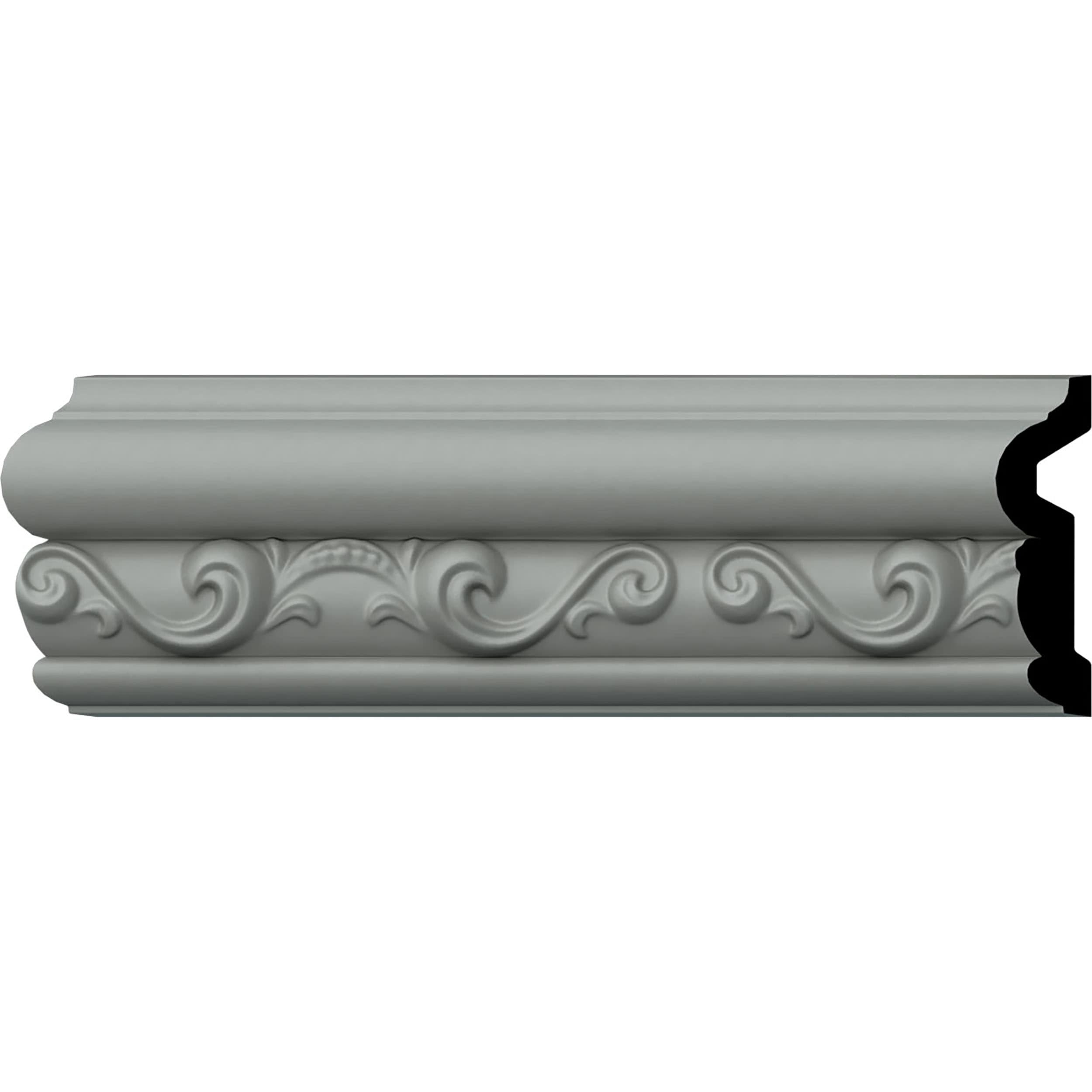 Ekena Millwork 3 1/8"H x 7/8"P x 94 1/2"L, (5 7/8" Repeat), Caputo Chair Rail (12-Pack)