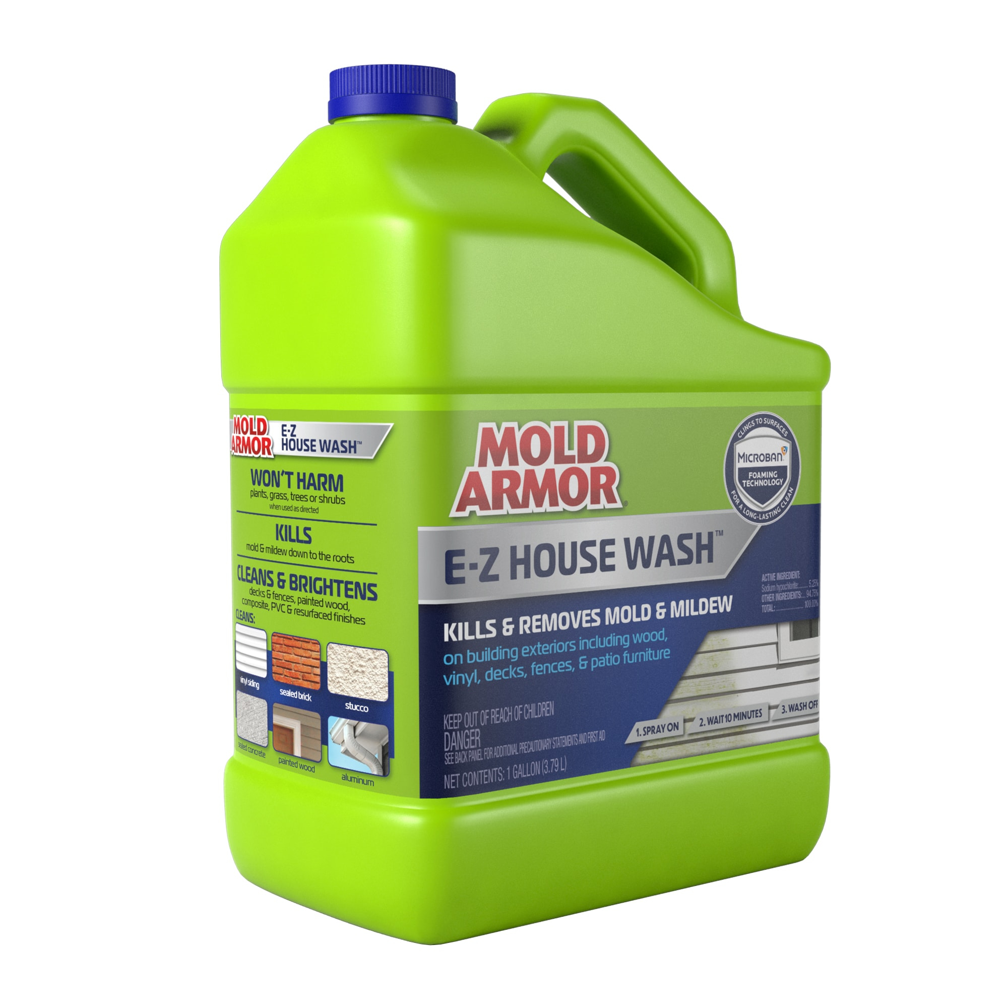 Mold Armor E-Z House Wash for Exterior Cleaning, 1 Gallon
