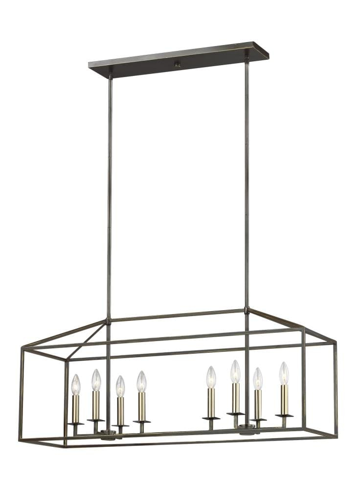 Generation Lighting Perryton 8 -Light Bronze Contemporary/Modern Linear Large Hanging Kitchen island light