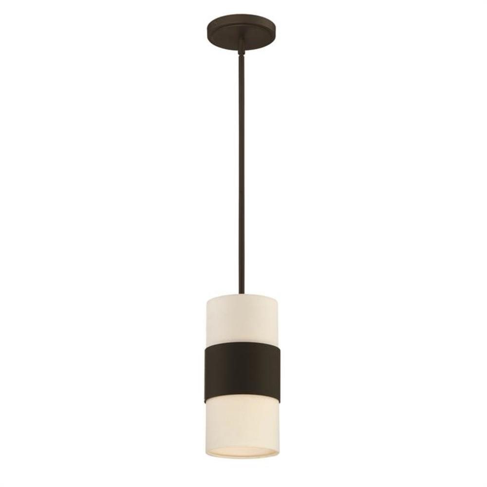 Grayson Dark Bronze Mini Pendant with Silk Shade