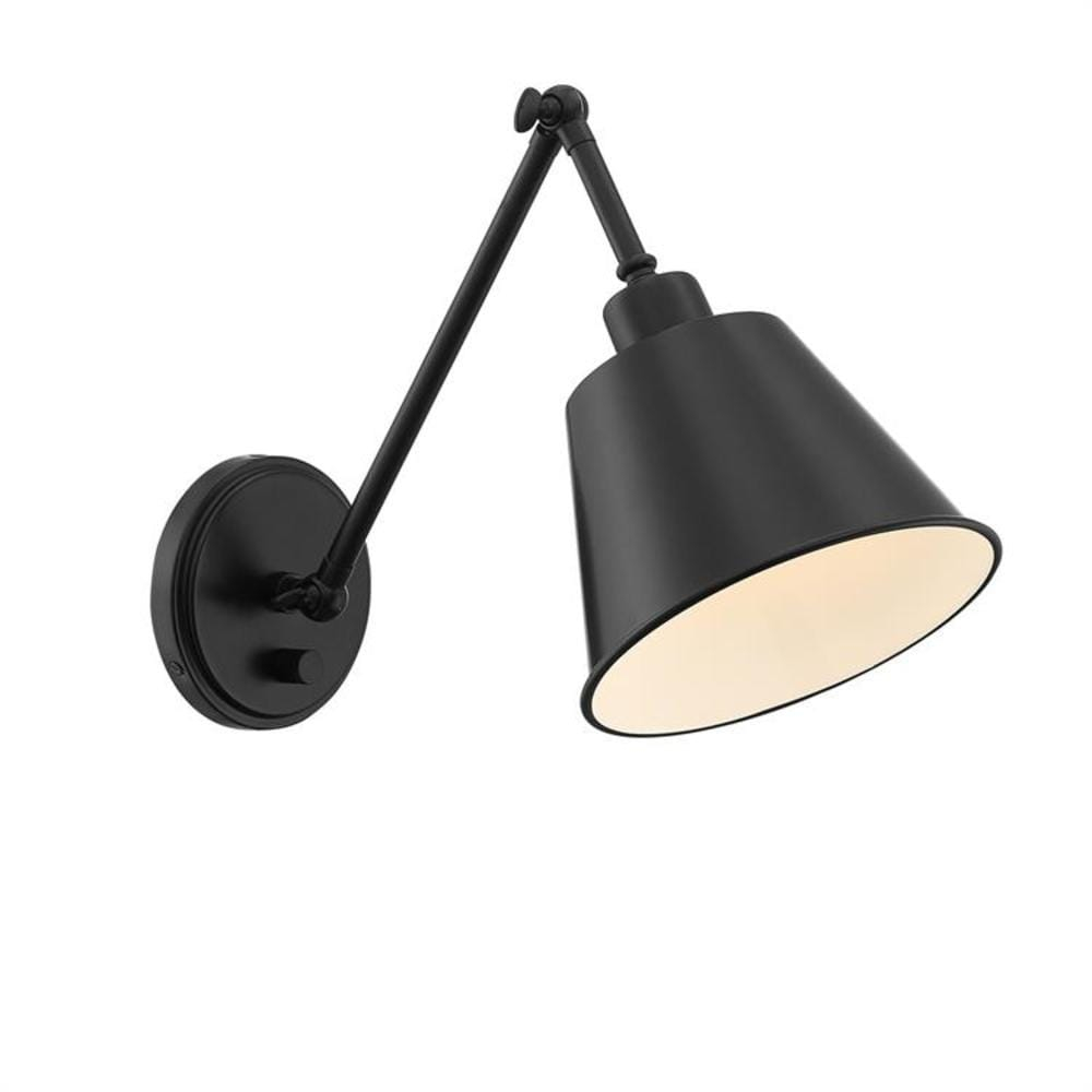 Crystorama Lighting Mitchell 1 - Light Swing Arm Lamp in  Matte Black