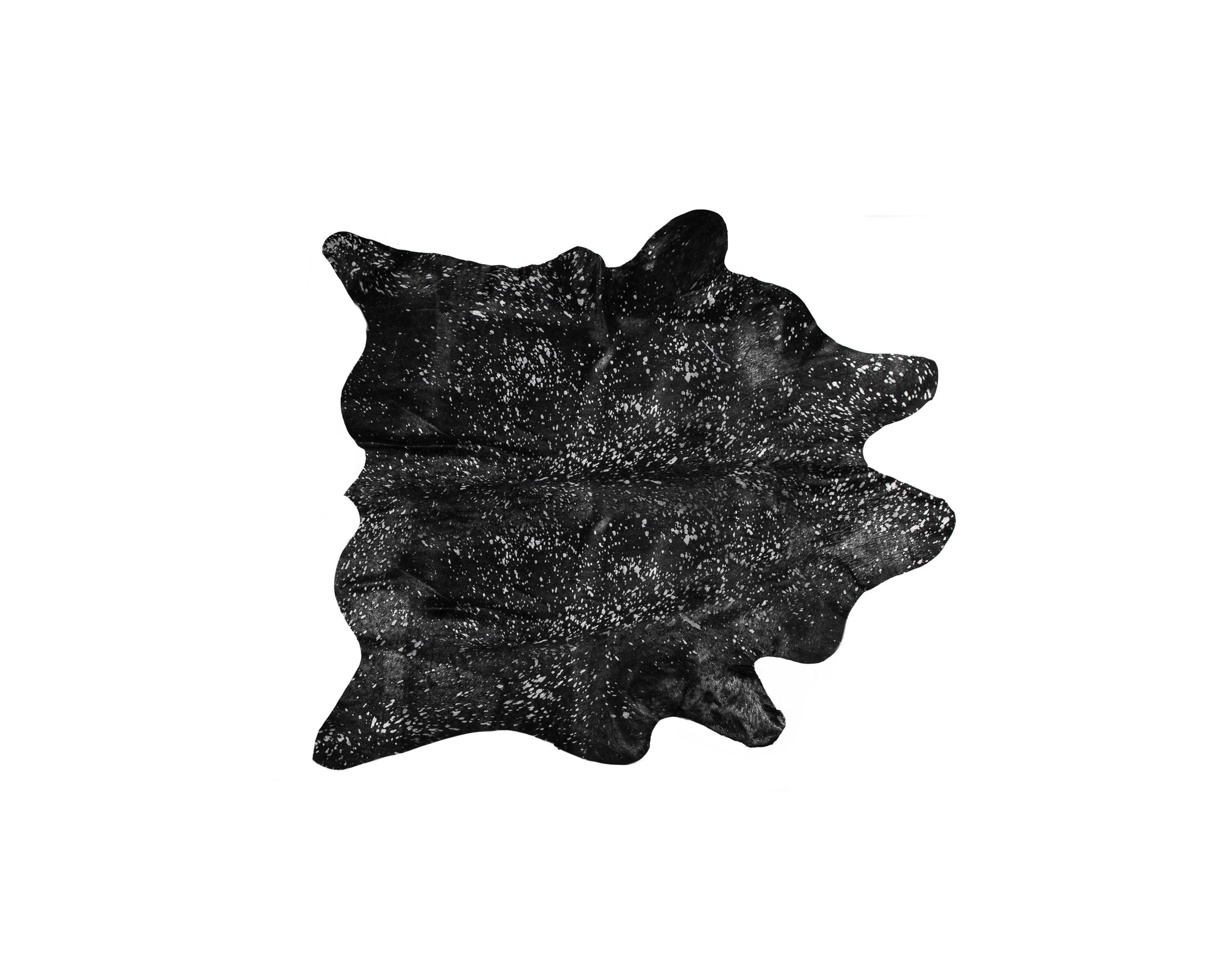 5" X 7" Black And Silver Cowhide Area Rug