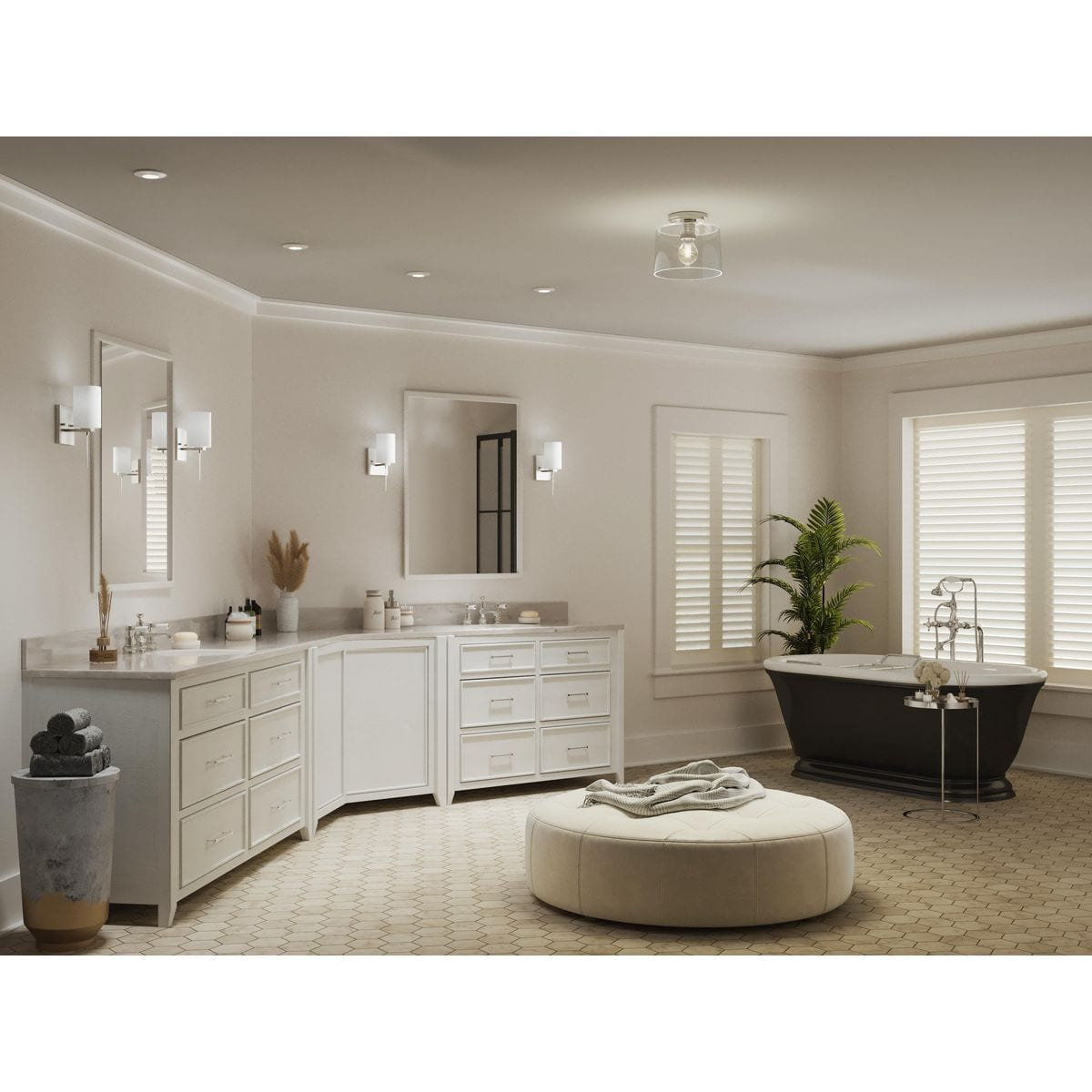 Progress Lighting, Adley Collection, 1-Light Flush Mount, Polished Nickel, Clear Glass Shade