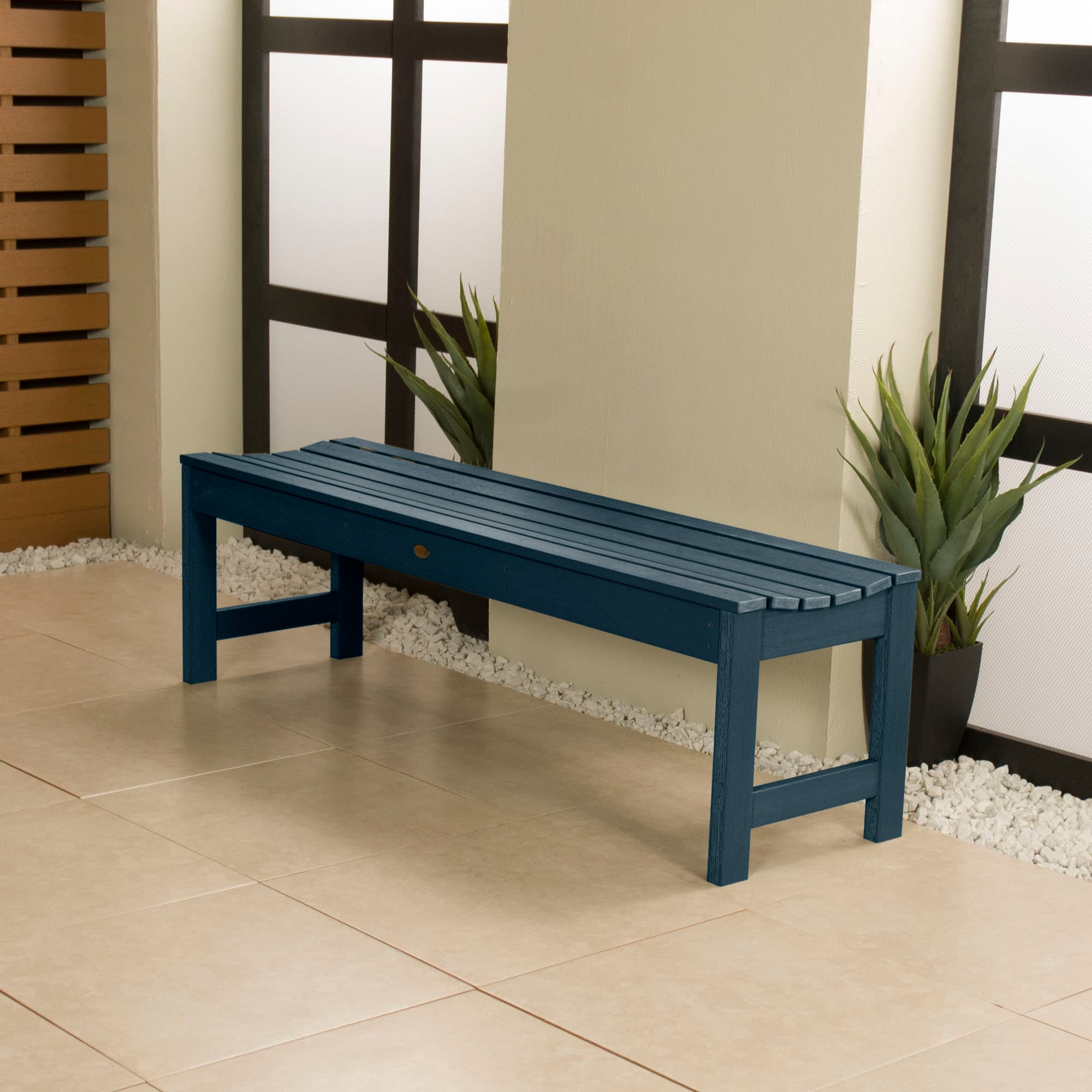 Highwood Lehigh 5ft Picnic Bench - 2-Person, Eco-friendly, Synthetic Wood