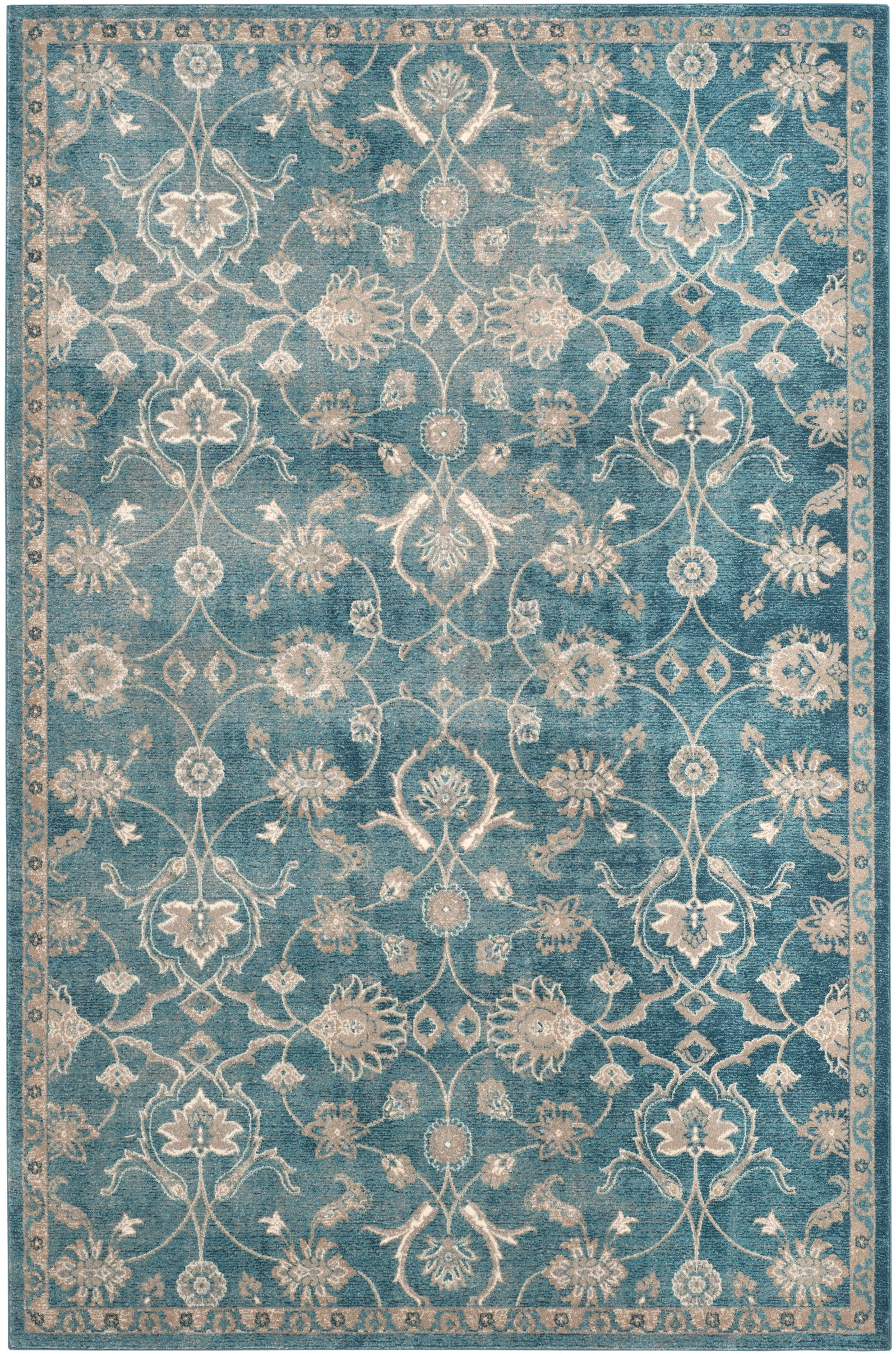 Sofia SOF386 Power Loomed Indoor Area Rug - Blue/Beige - 6'7"x9'2" - Safavieh.