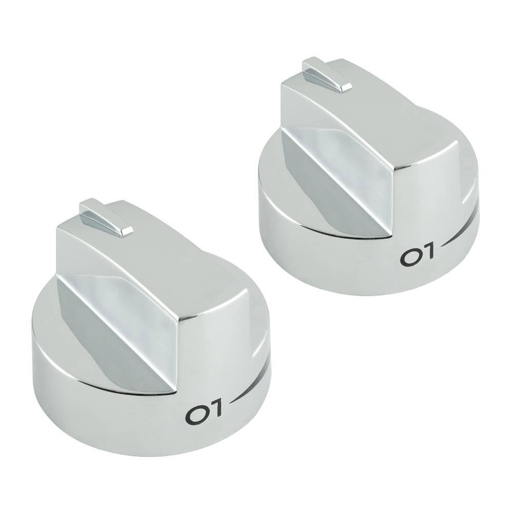 Silver Plastic Gas Grill Control Knobs, Set of Two