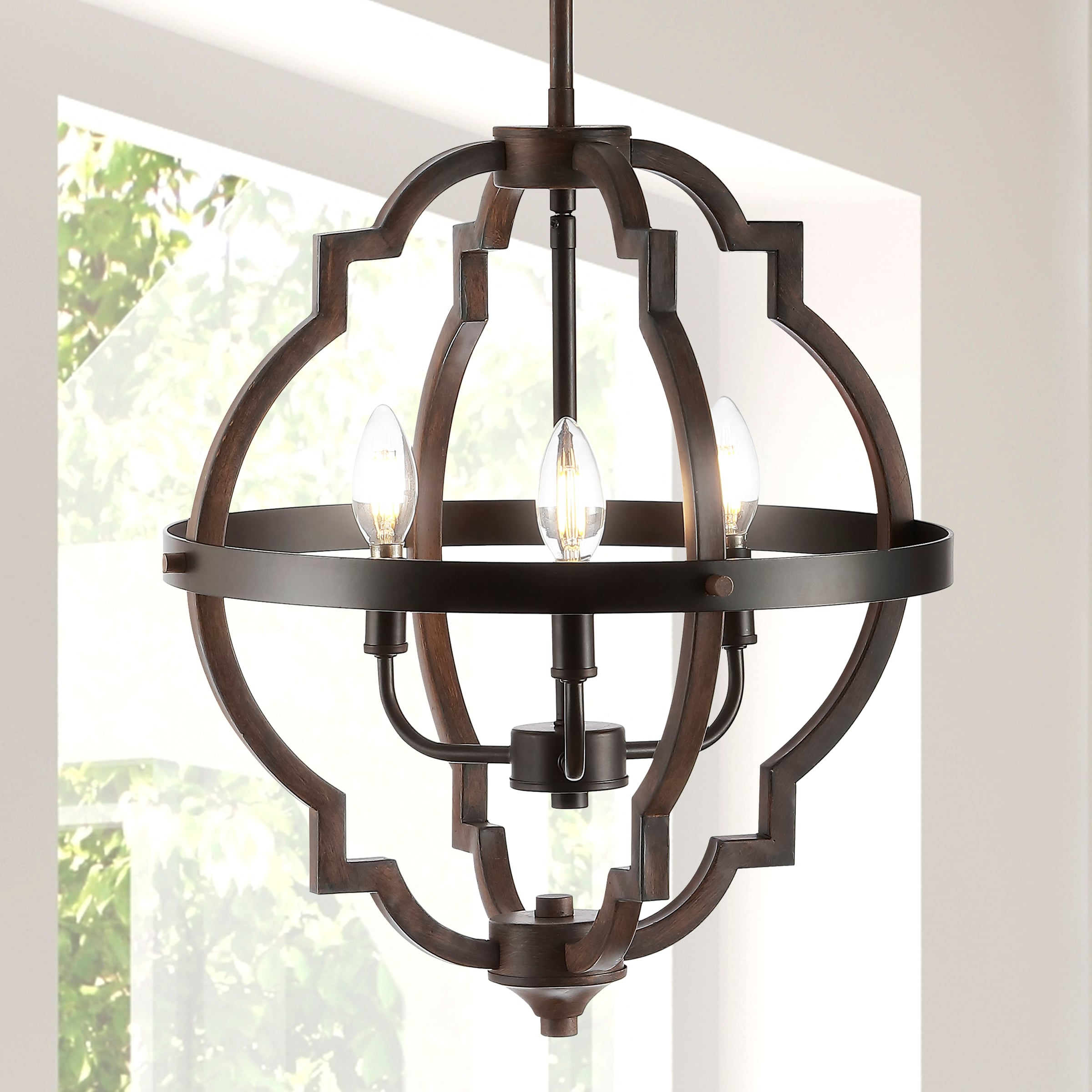 Ogee 16.75" 3-Light Adjustable Iron Rustic Industrial LED Pendant, Oil Rubbed Bronze