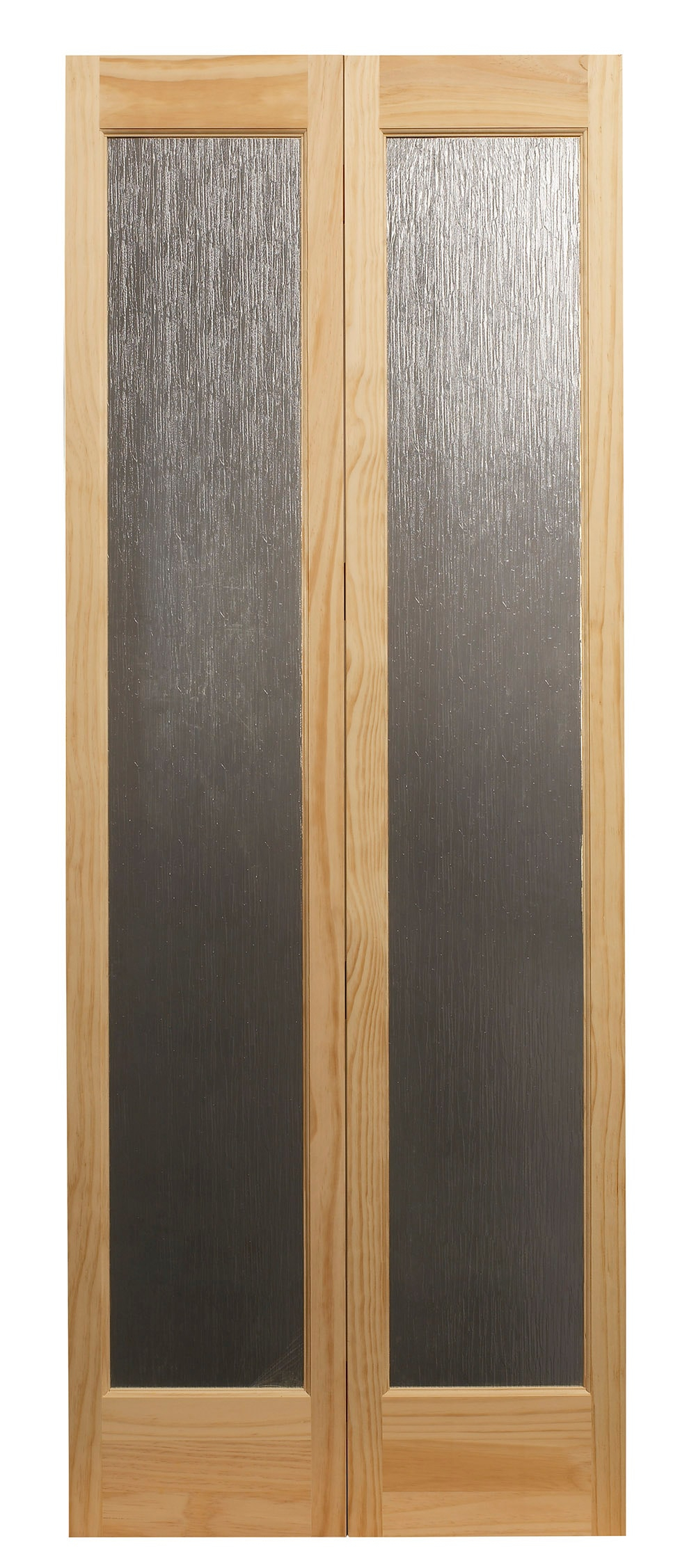 LTL Home Products Pinecroft Rain Full Glass Wood Unfinished Bi-Fold Door