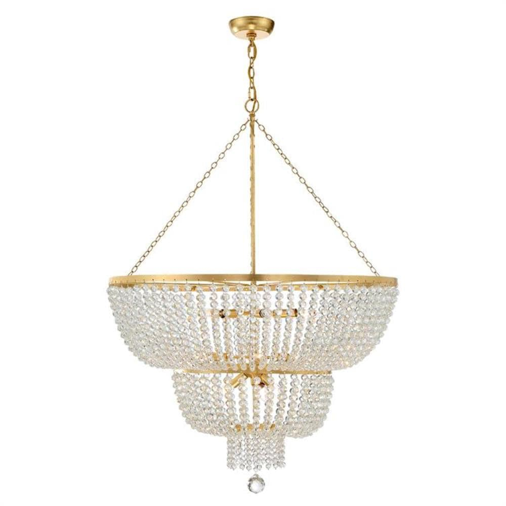 12 Light Chandelier In Classic Style 32 Inches Wide By 46 Inches High-Antique Gold Finish Crystorama Lighting 612-Ga