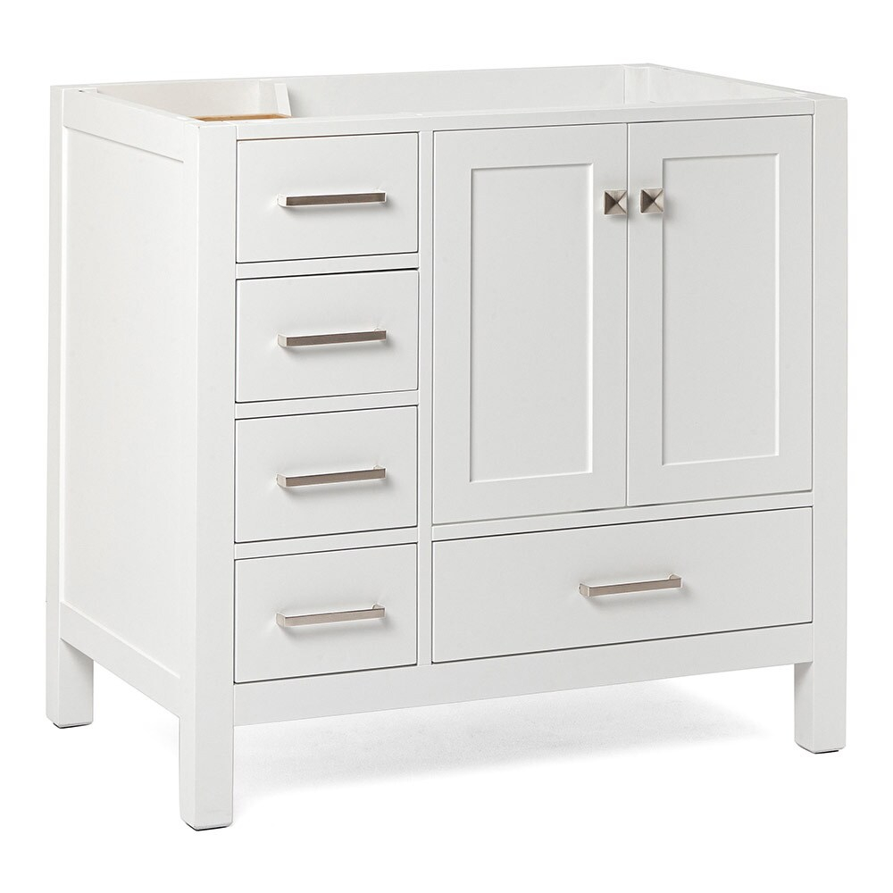 Ariel A037s-R-Bc Cambridge 36" Single Free Standing Wood Vanity Cabinet Only - White