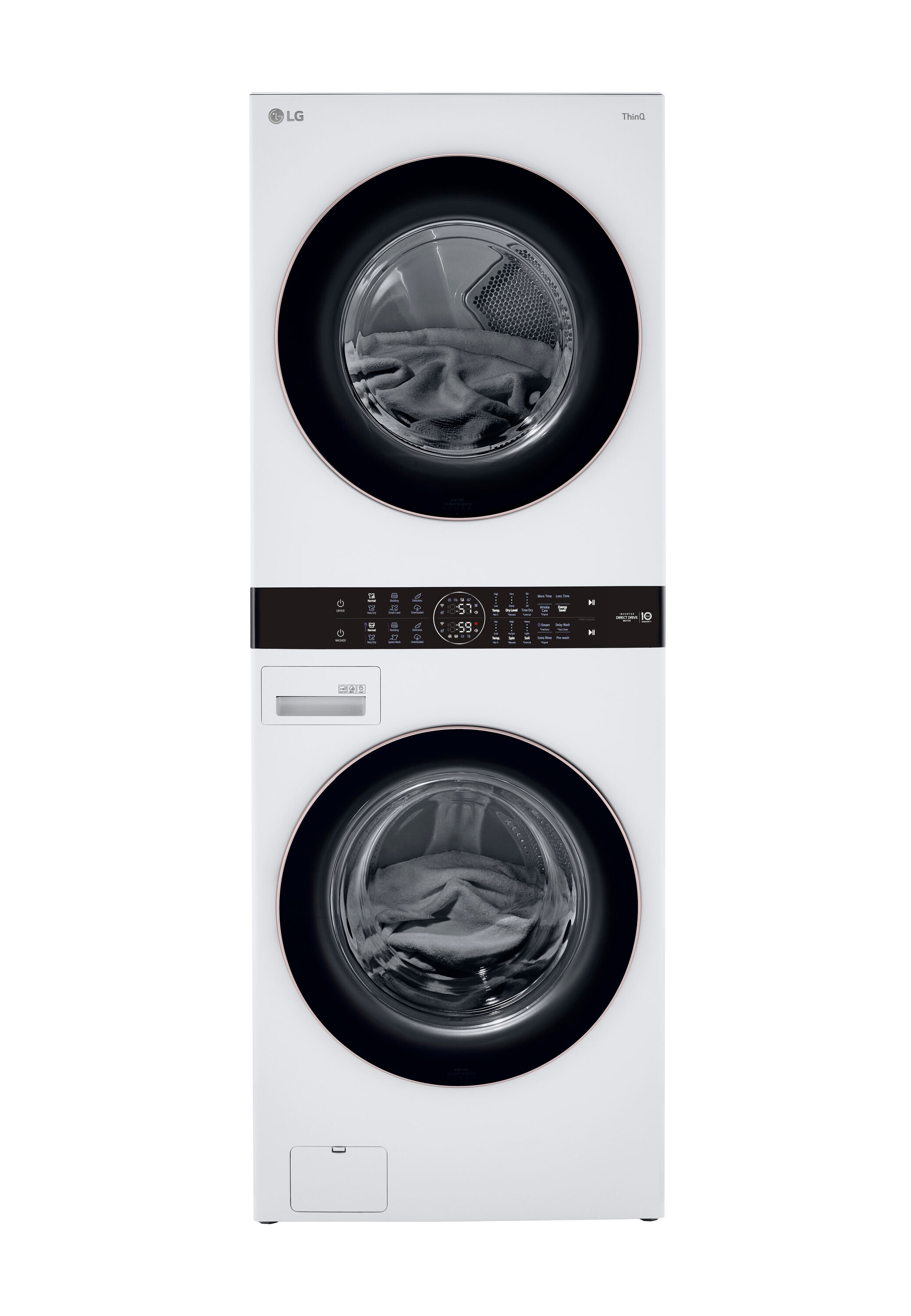 LG WKE100HWA 27 inch White WashTower™ with Center Control™ 4.5 cu. ft. Washer and 7.4 cu. ft. Electric Drye