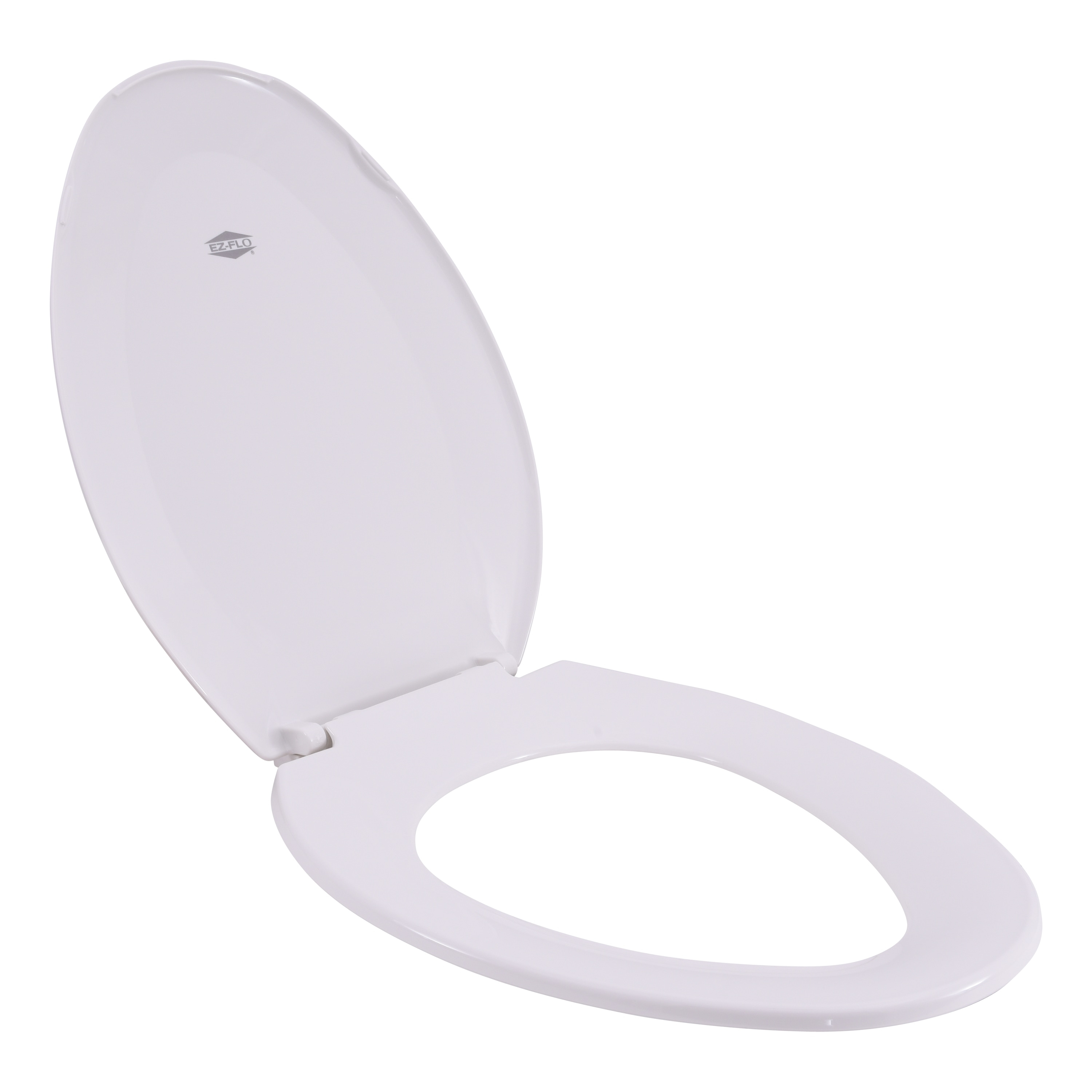 EZ-FLO 65903 Elongated Plastic Toilet Seat with Lid, White