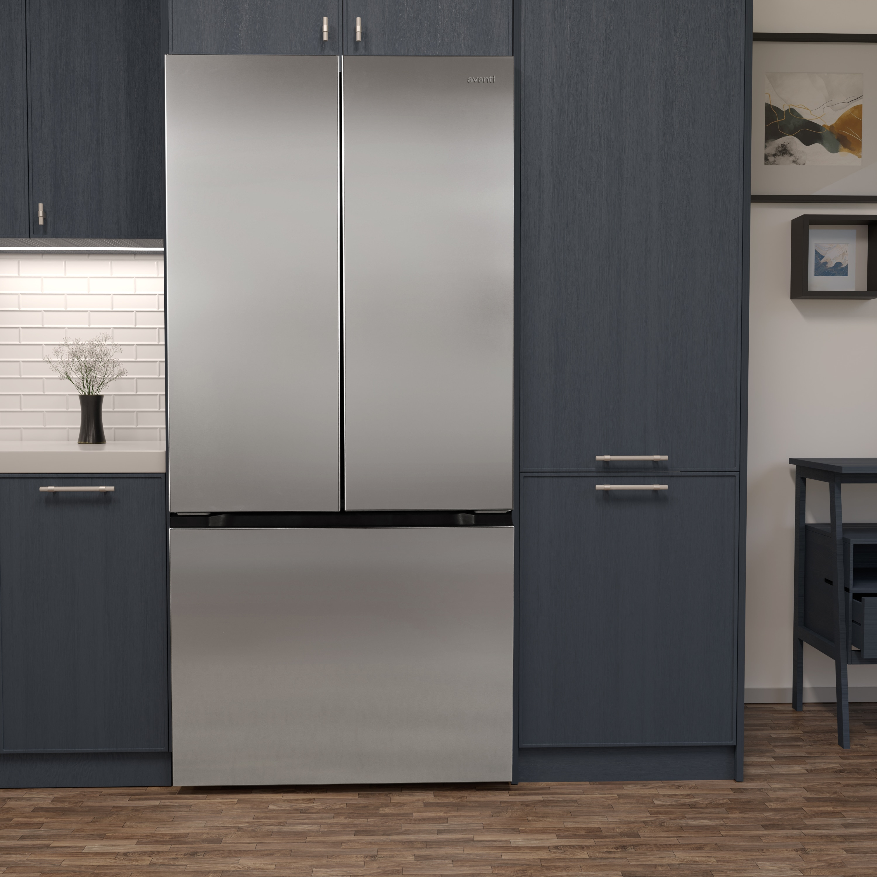 Avanti Frost Free French Door Refrigerator​, 17.5 Cu. Ft., in Stainless Steel (FFFDS175L3S)
