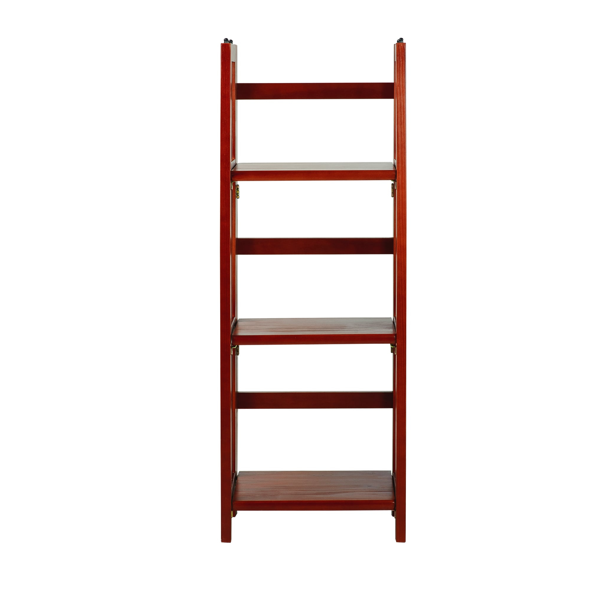 Casual Home 3 Shelf 14 Inch Folding Office Furniture Wood Bookcase, Mahogany