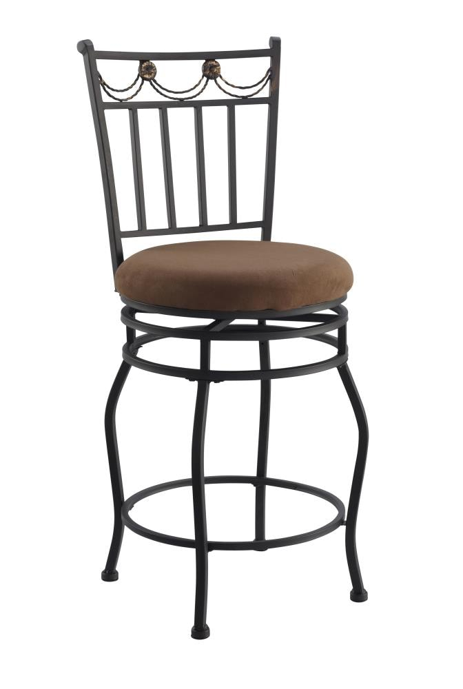 Linon Swag Counter Stool, Brown, 24 inch Seat Height