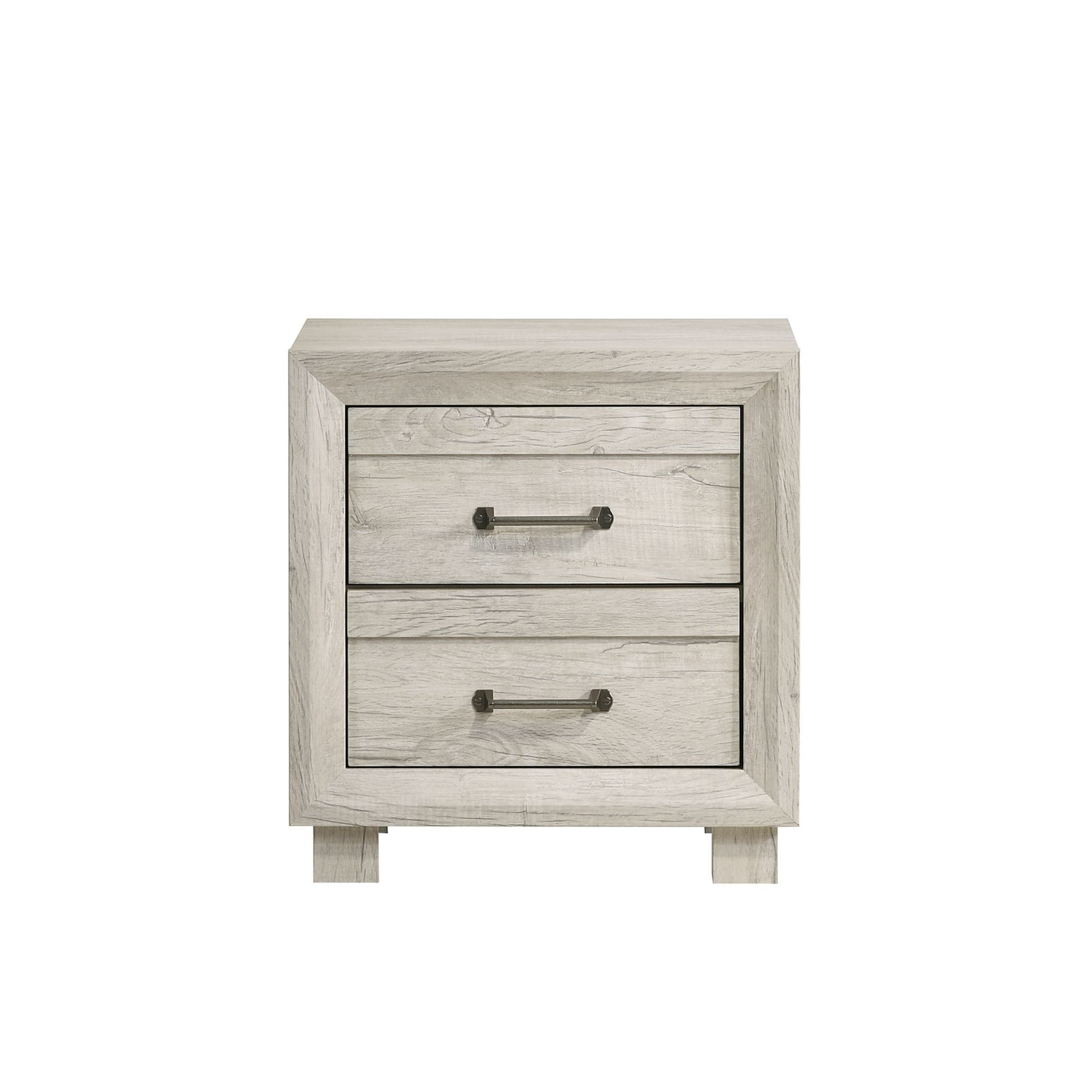 Picket House Furnishings Tarrant Mesita de Noche de 2 Cajones con USB en Blanco