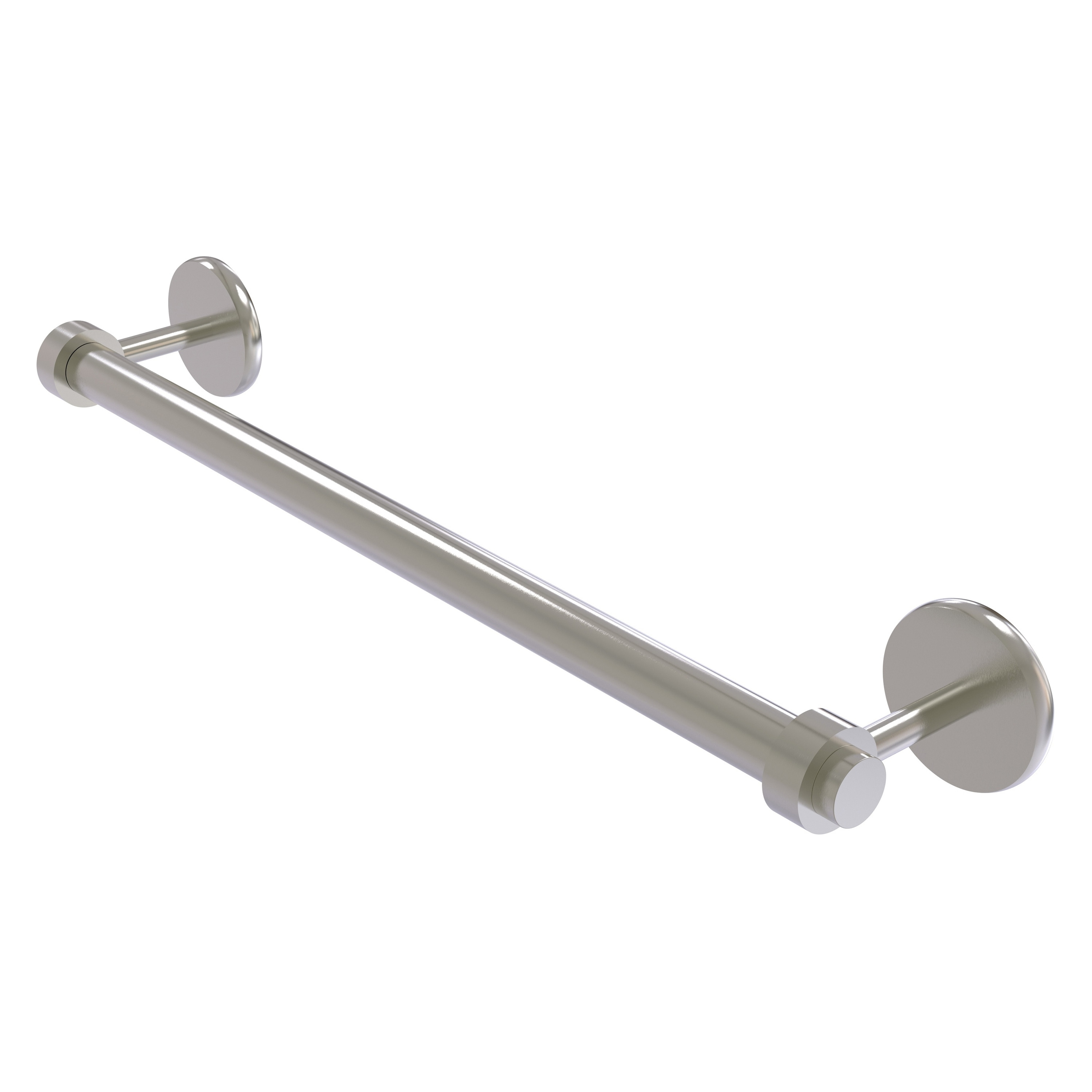 Contemporary Satellite Orbit 36" Wall-Mounted Towel Bar in Satin Nickel