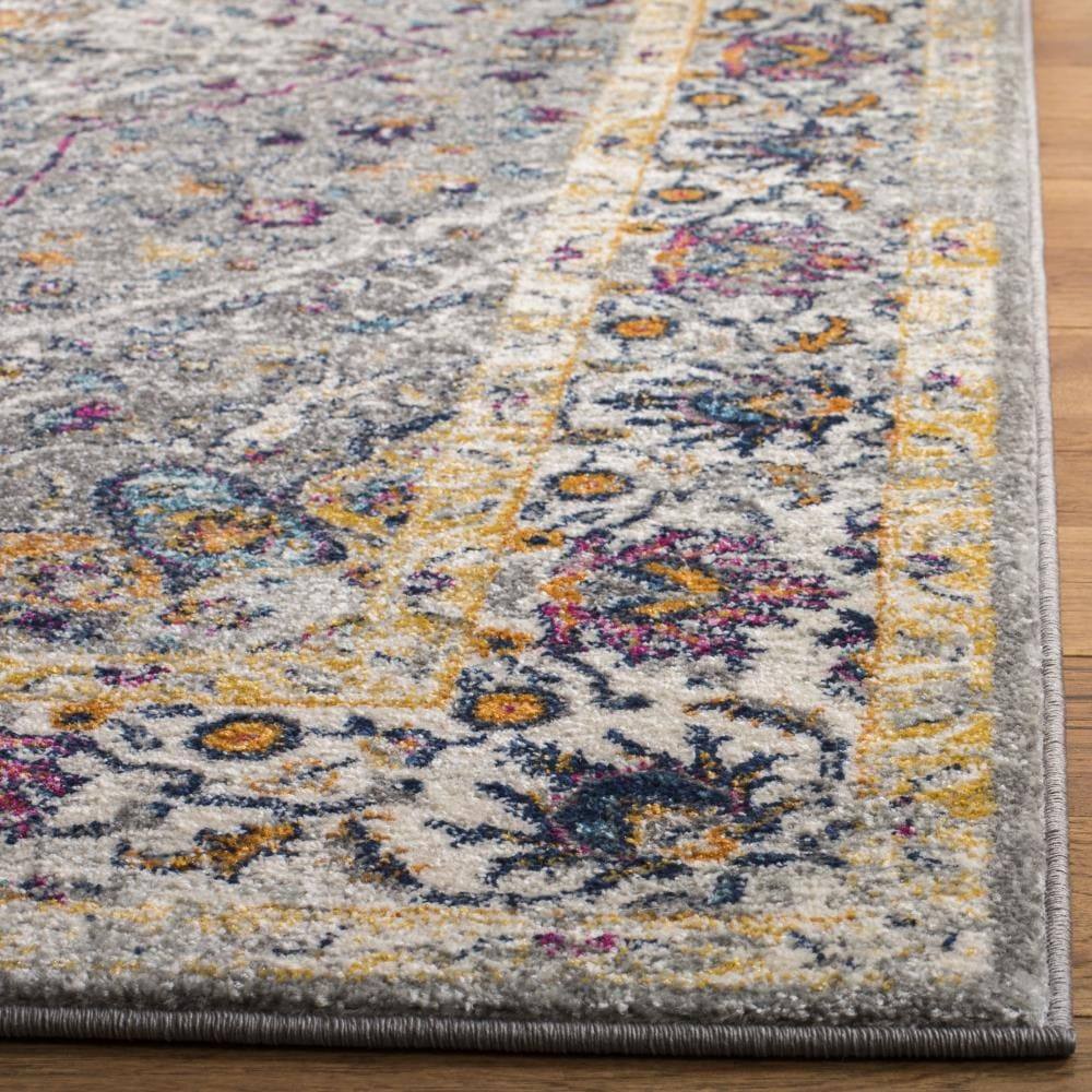SAFAVIEH Evoke Gracelyn Overdyed Floral Area Rug, Grey, 6'7" x 9'