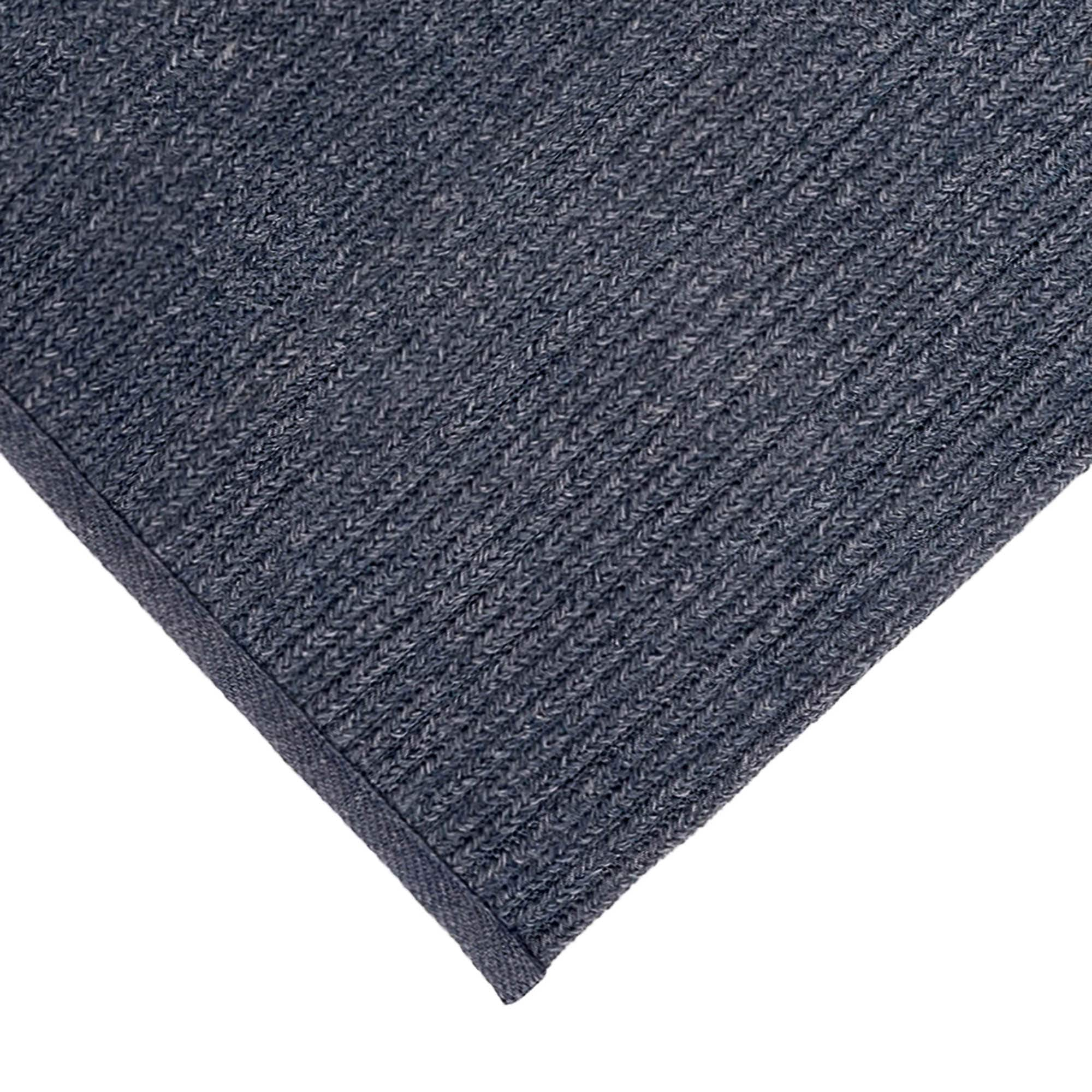 Navy Rectangular Braided Synthetic Indoor/Outdoor Rug 3'6" x 5'6"