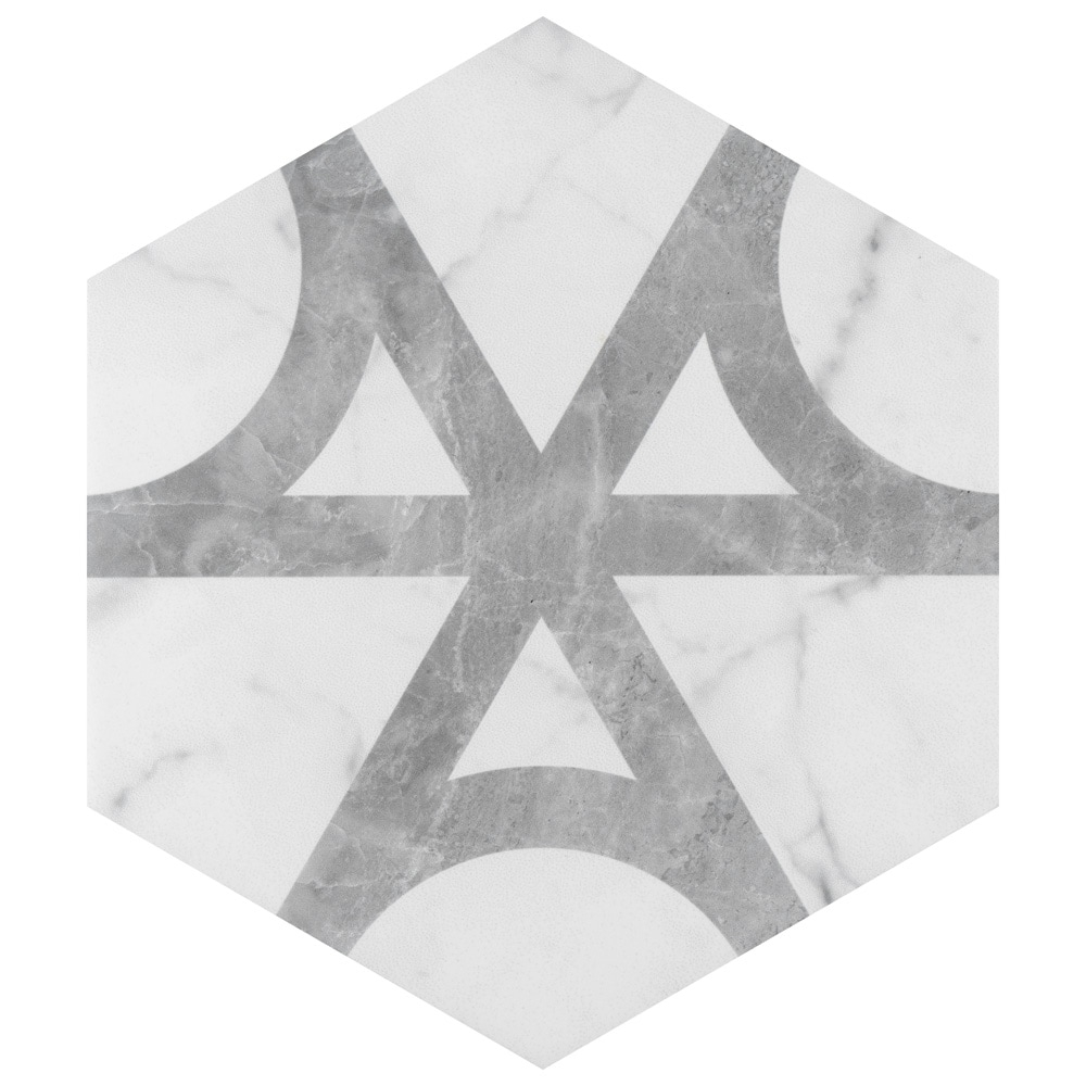 Classico Carrara Hexagon Flow 7 in. x 8 in. Porcelain Floor and Wall Tile (7.5 sq. ft./Case)