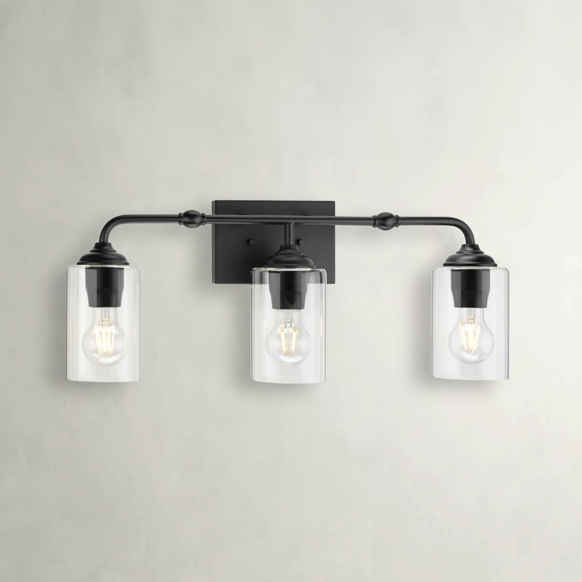 Avec 23.5 in. 3-Light Matte Black Luxe Vanity Light