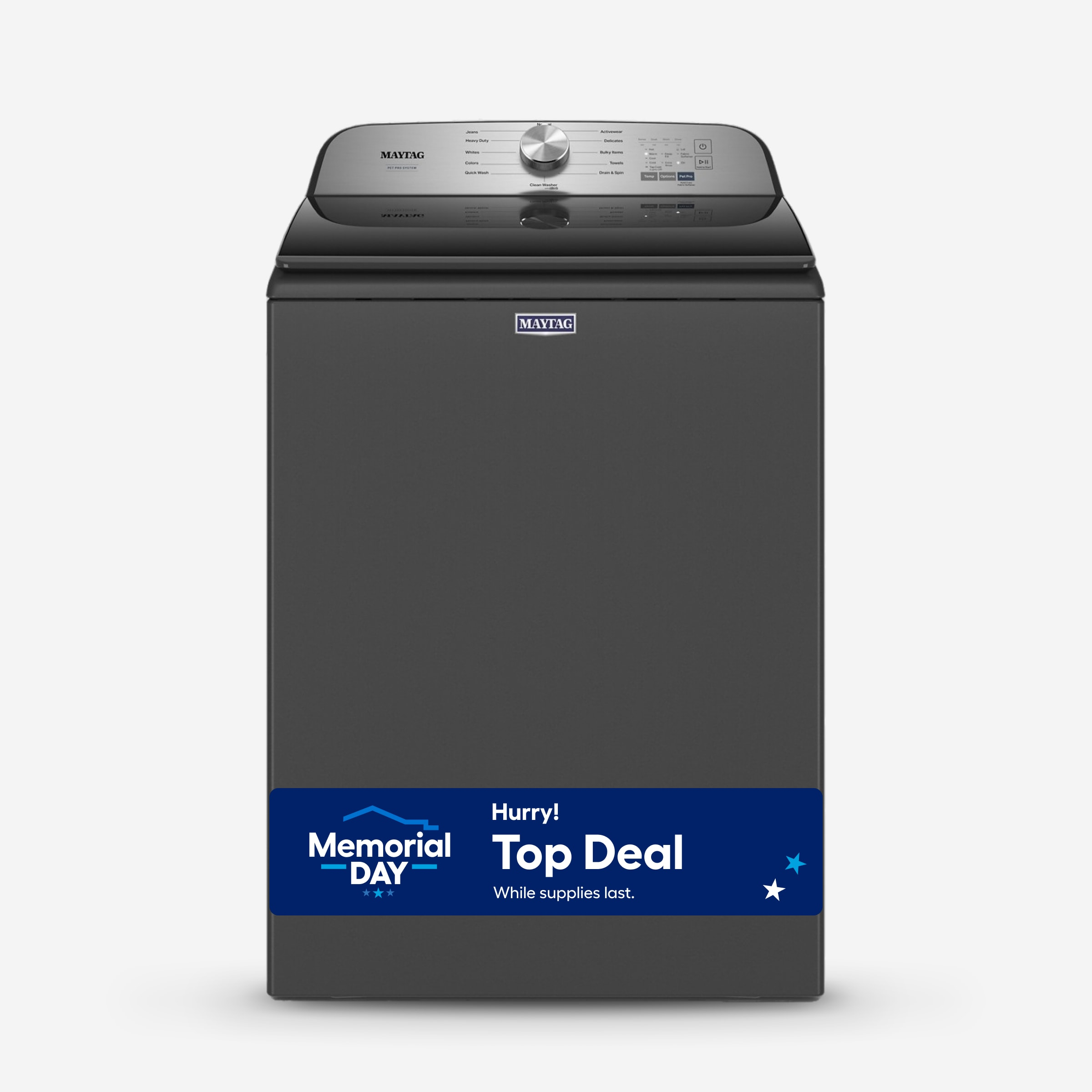 Maytag MVW6500MBK 4.7 Cu. Ft. Volcano Black Pet-Pro Top-Load HE Electric Washer