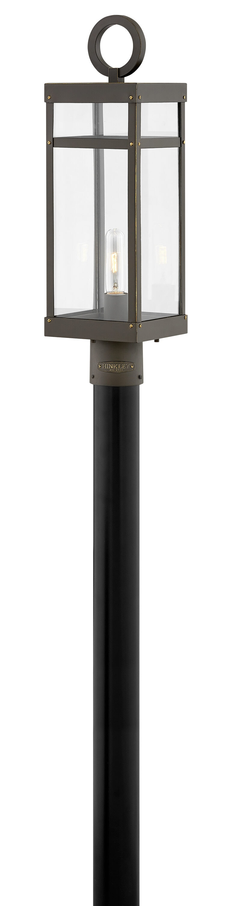 Oil Rubbed Bronze LED Outdoor Post Light with Clear Glass