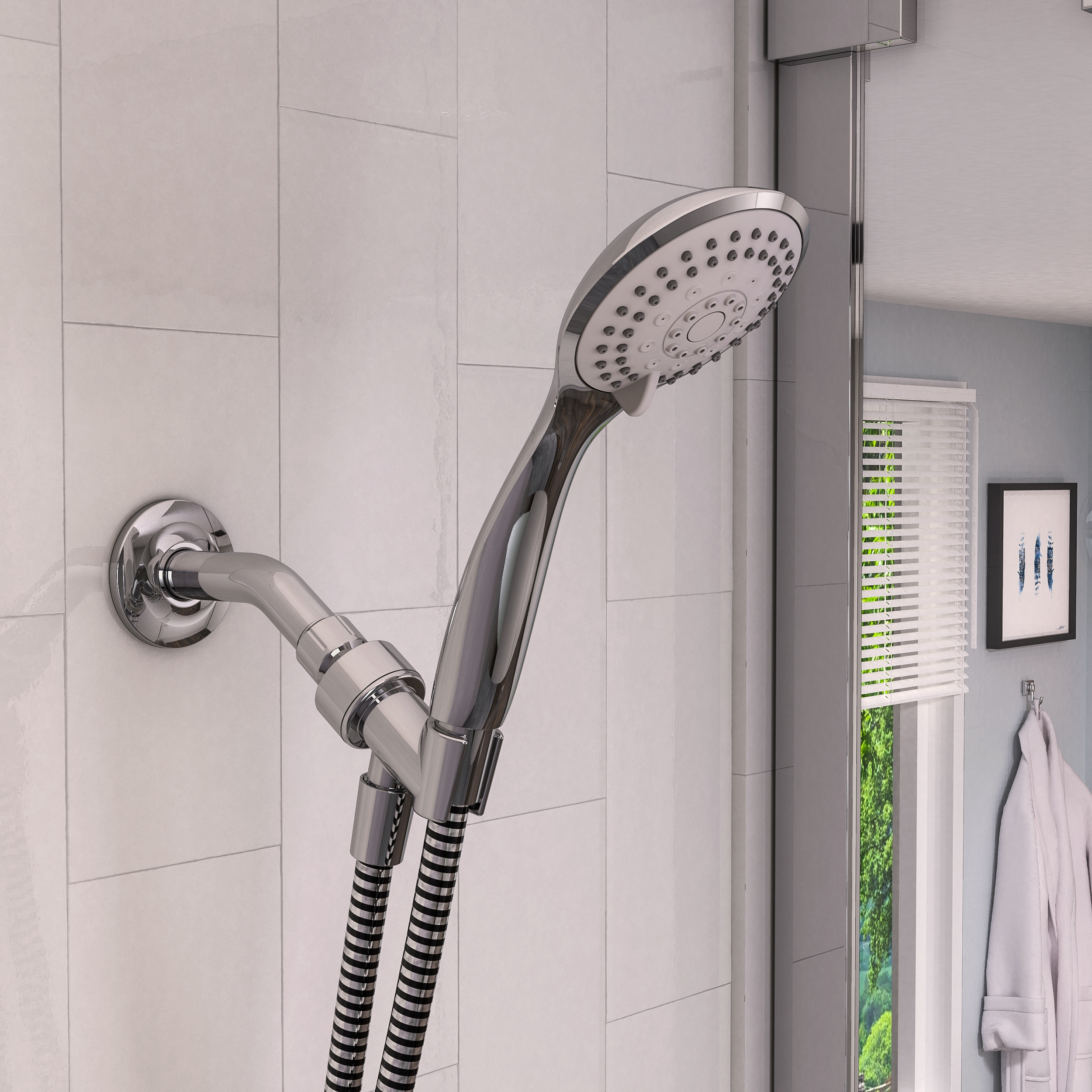 Keeney K744CP Stylewise 5 Function Handheld Shower Kit, Polished Chrome