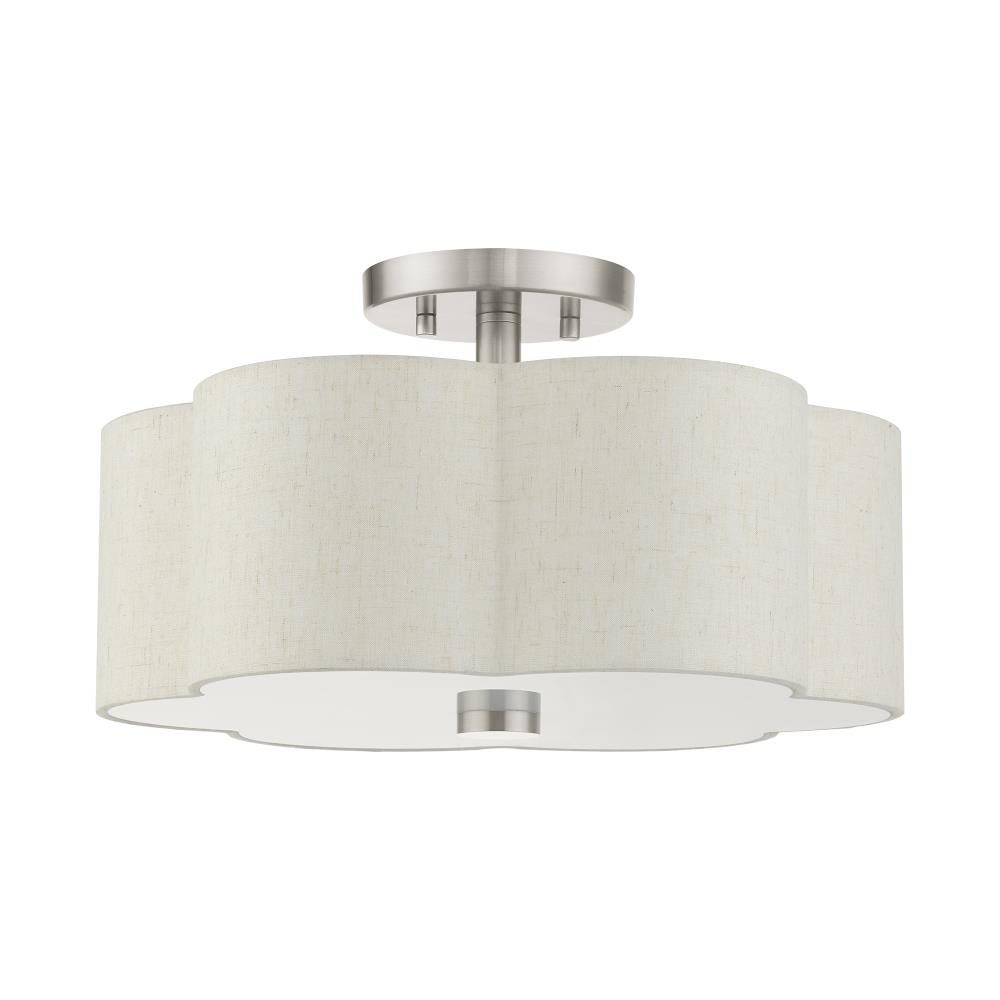 Livex Lighting Solstice 3 - Light Semi-Flush Mount in  Brushed Nickel