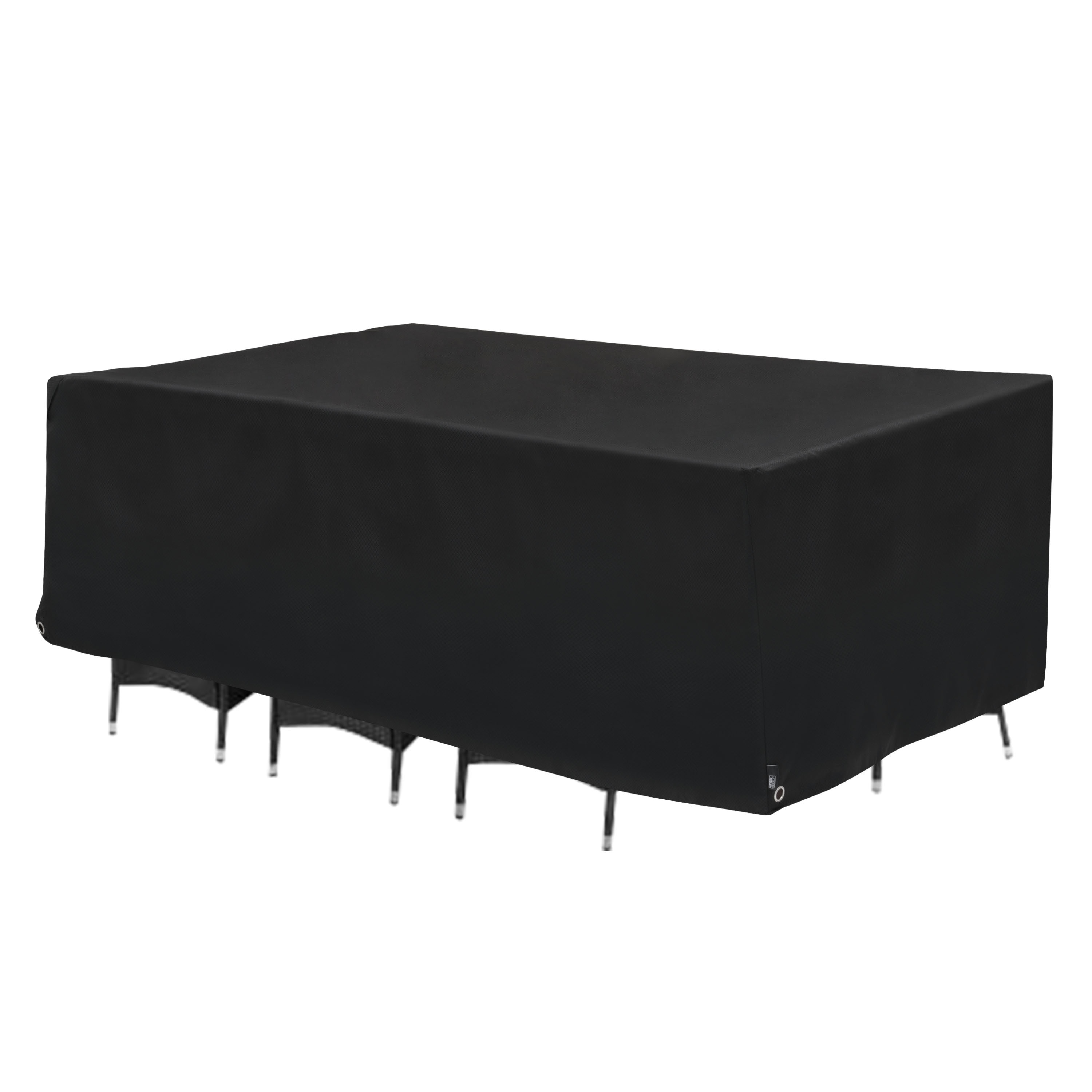 Modern Leisure Black Diamond Waterproof Oval Patio Table & Chair Set Cover, 108"L x 64"W x 34"H, Black